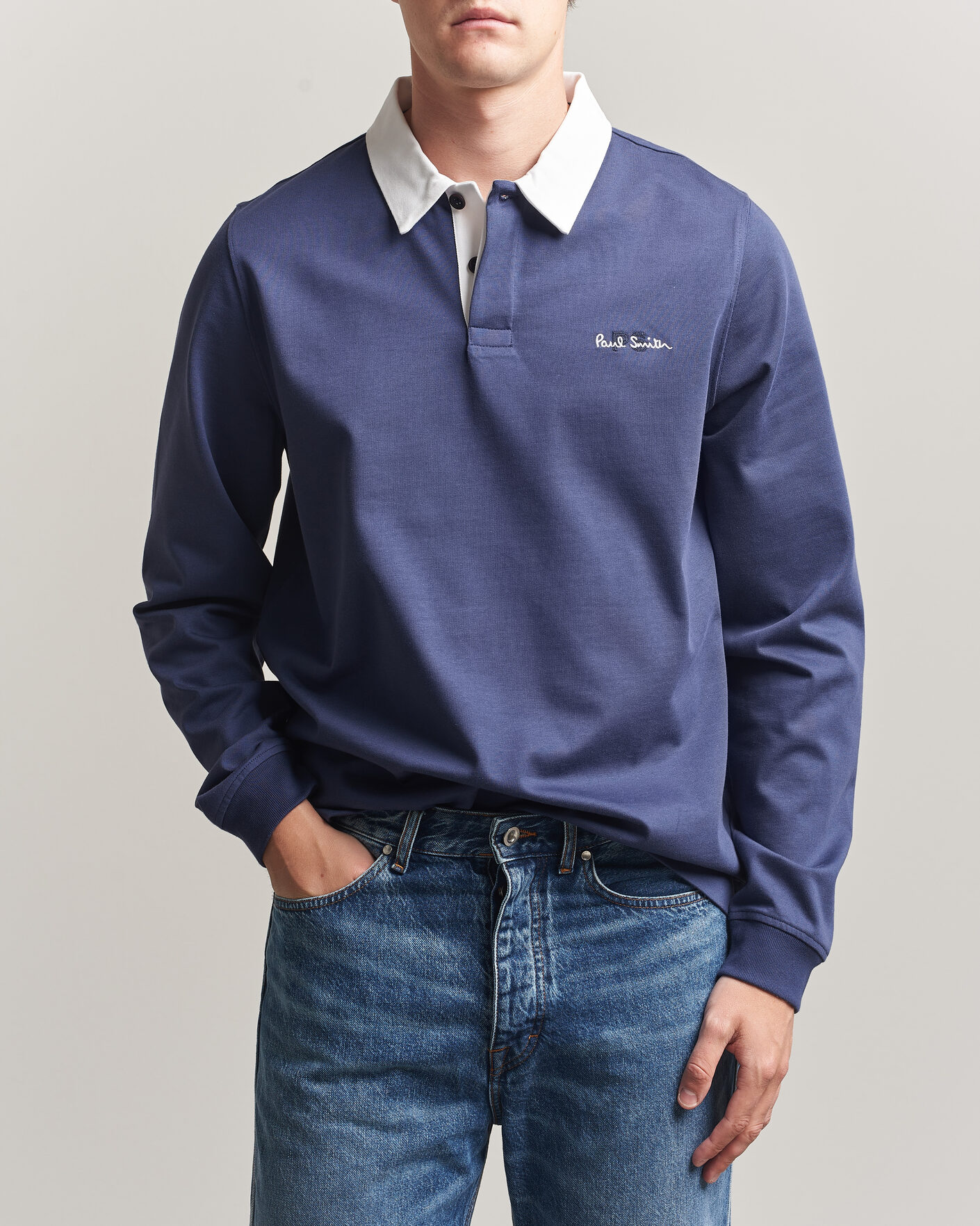 Herr | Tröjor | PS Paul Smith | Organic Cotton Rugger Blue