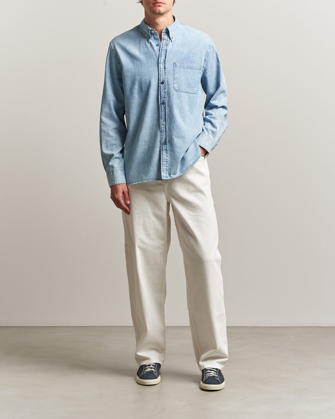 Herr | Skjortor | PS Paul Smith | Casual Fit Denim Shirt Light Blue