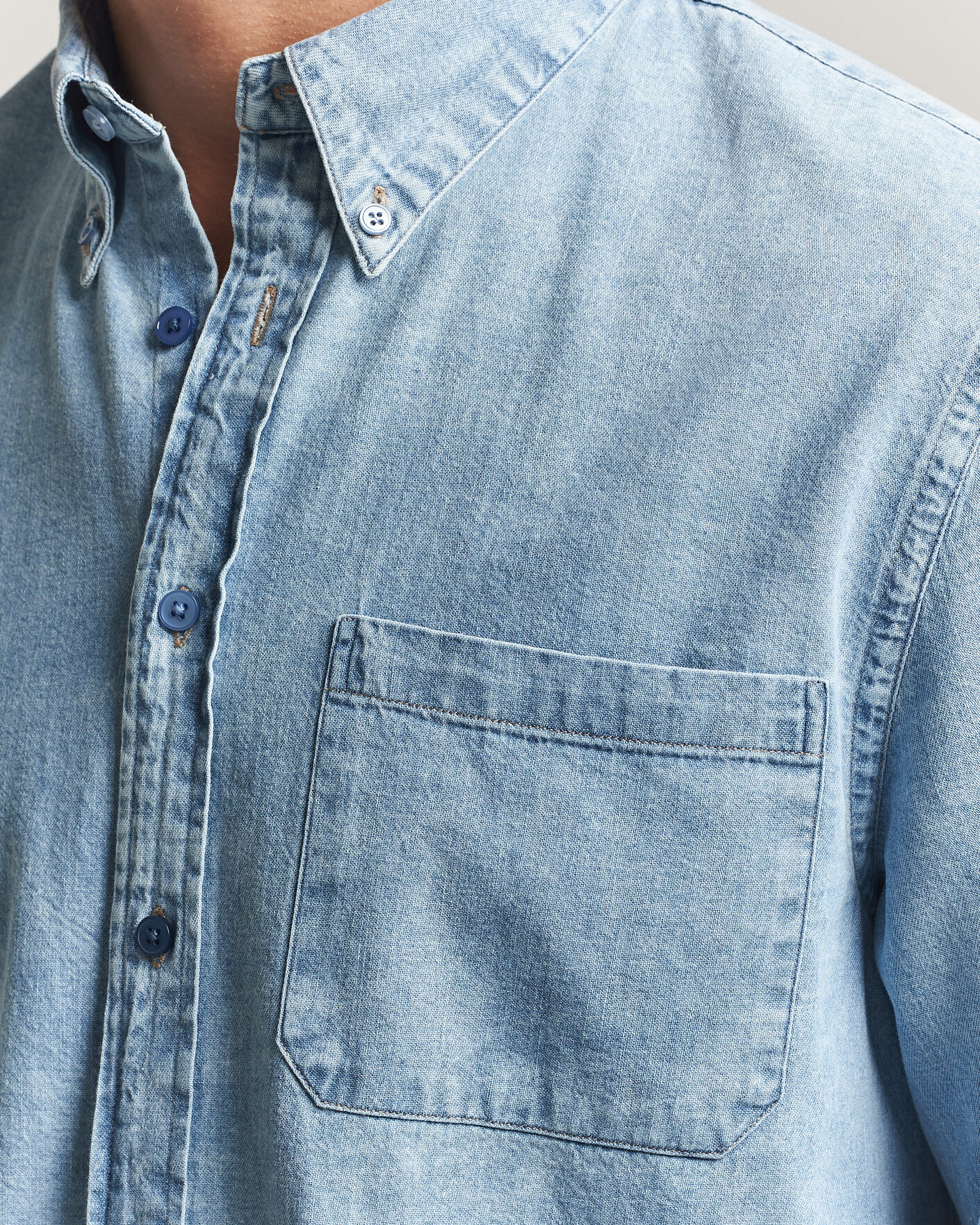 Herr | Skjortor | PS Paul Smith | Casual Fit Denim Shirt Light Blue