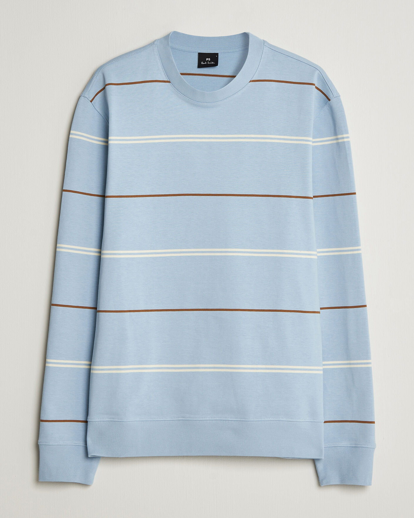 Herr | Tröjor | PS Paul Smith | Cotton Striped Sweater Light Blue