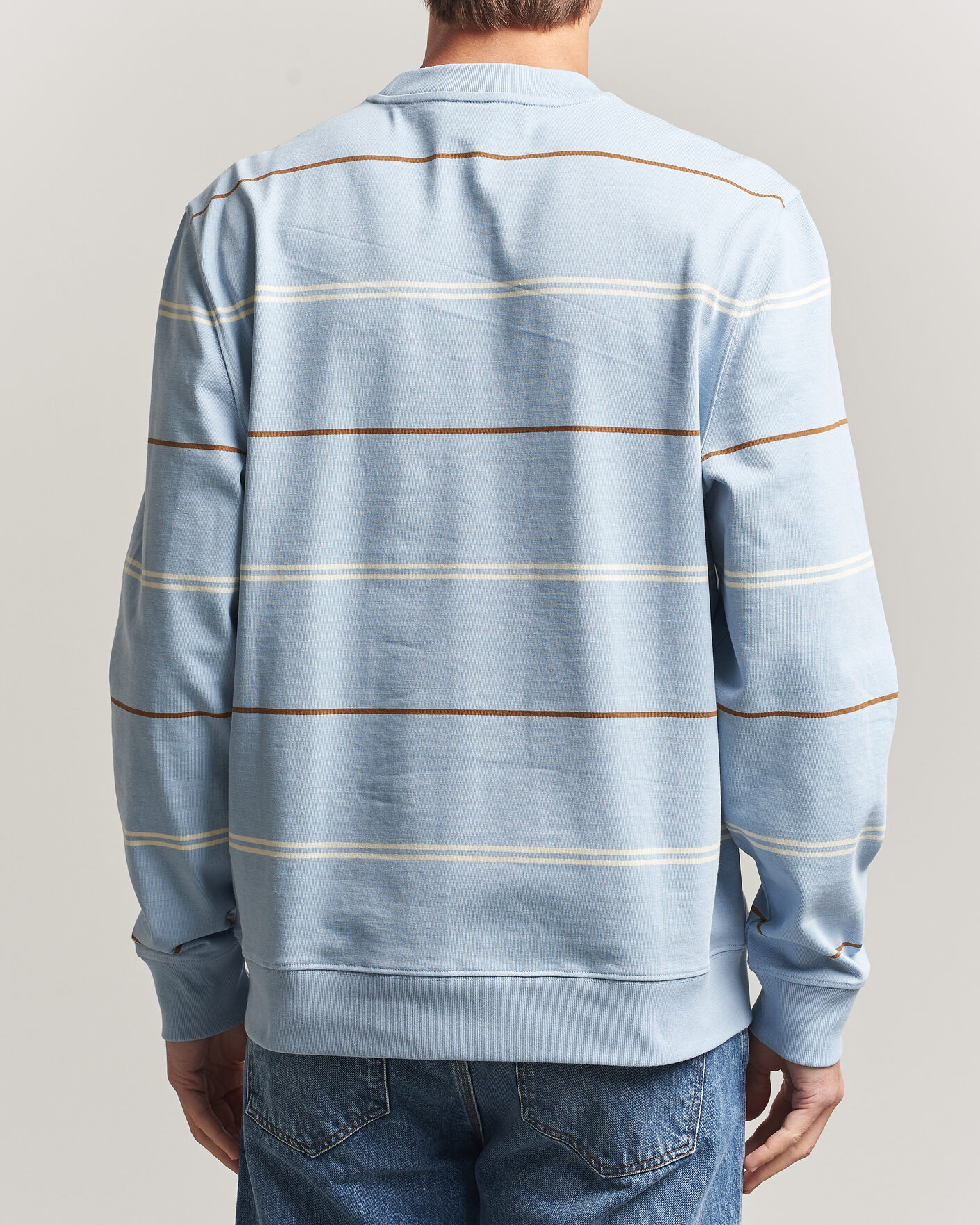 Herr | Tröjor | PS Paul Smith | Cotton Striped Sweater Light Blue