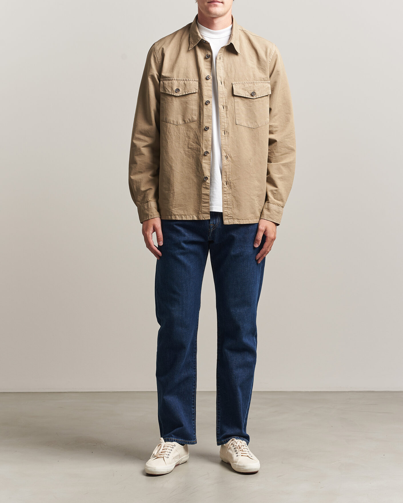 Herr | Skjortor | PS Paul Smith | Casual Fit Cotton Overshirt Beige