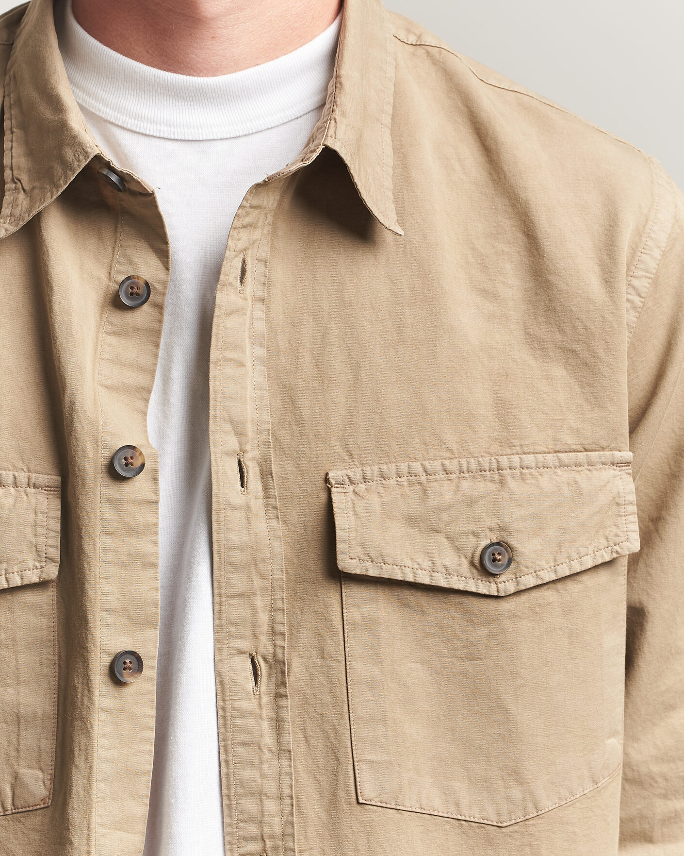 Herr | Skjortor | PS Paul Smith | Casual Fit Cotton Overshirt Beige
