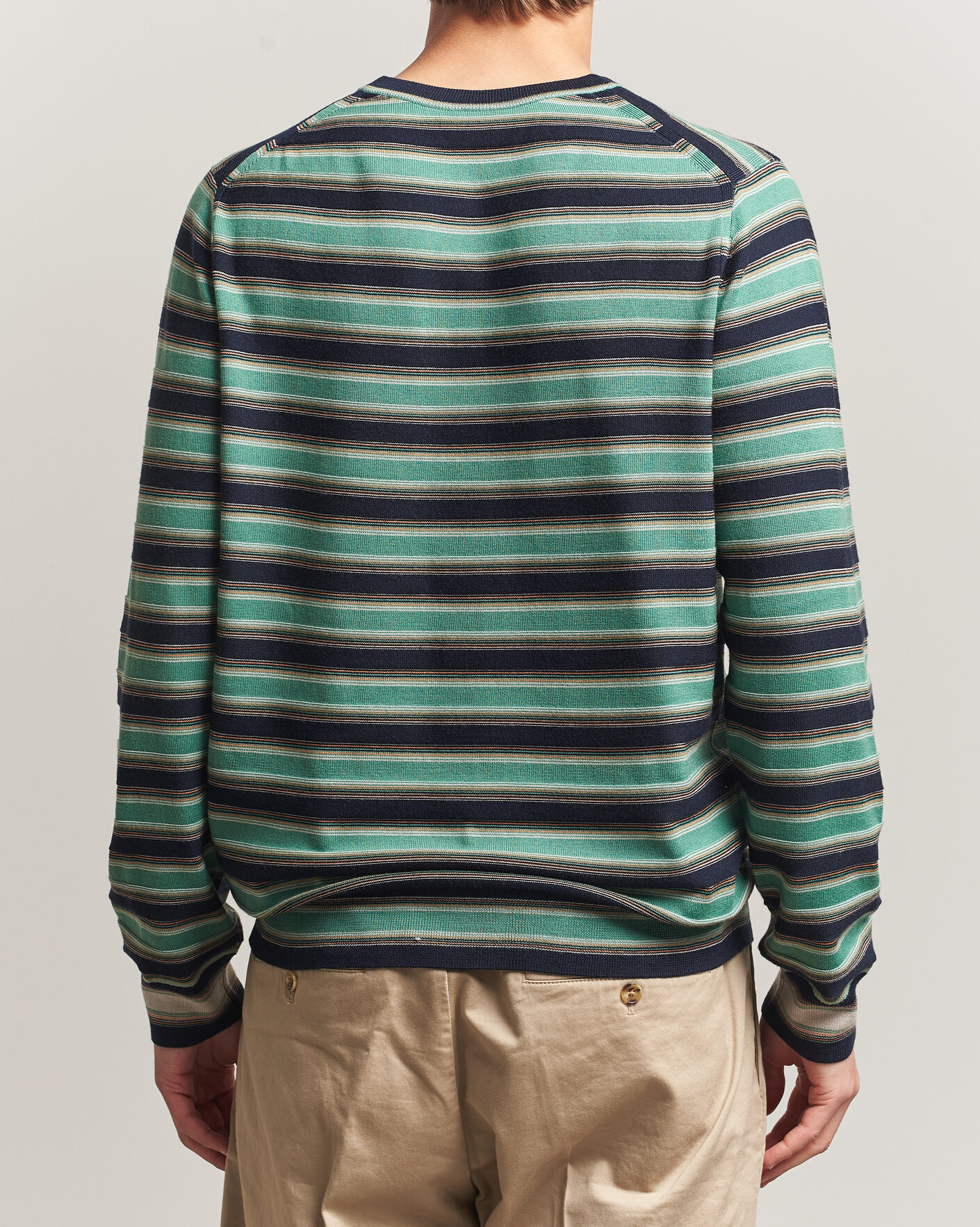 Herr | Tröjor | PS Paul Smith | Merino Wool Knitted Striped Sweater Green