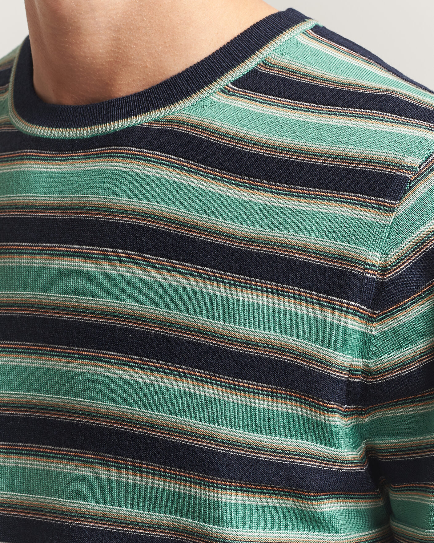 Herr | Tröjor | PS Paul Smith | Merino Wool Knitted Striped Sweater Green