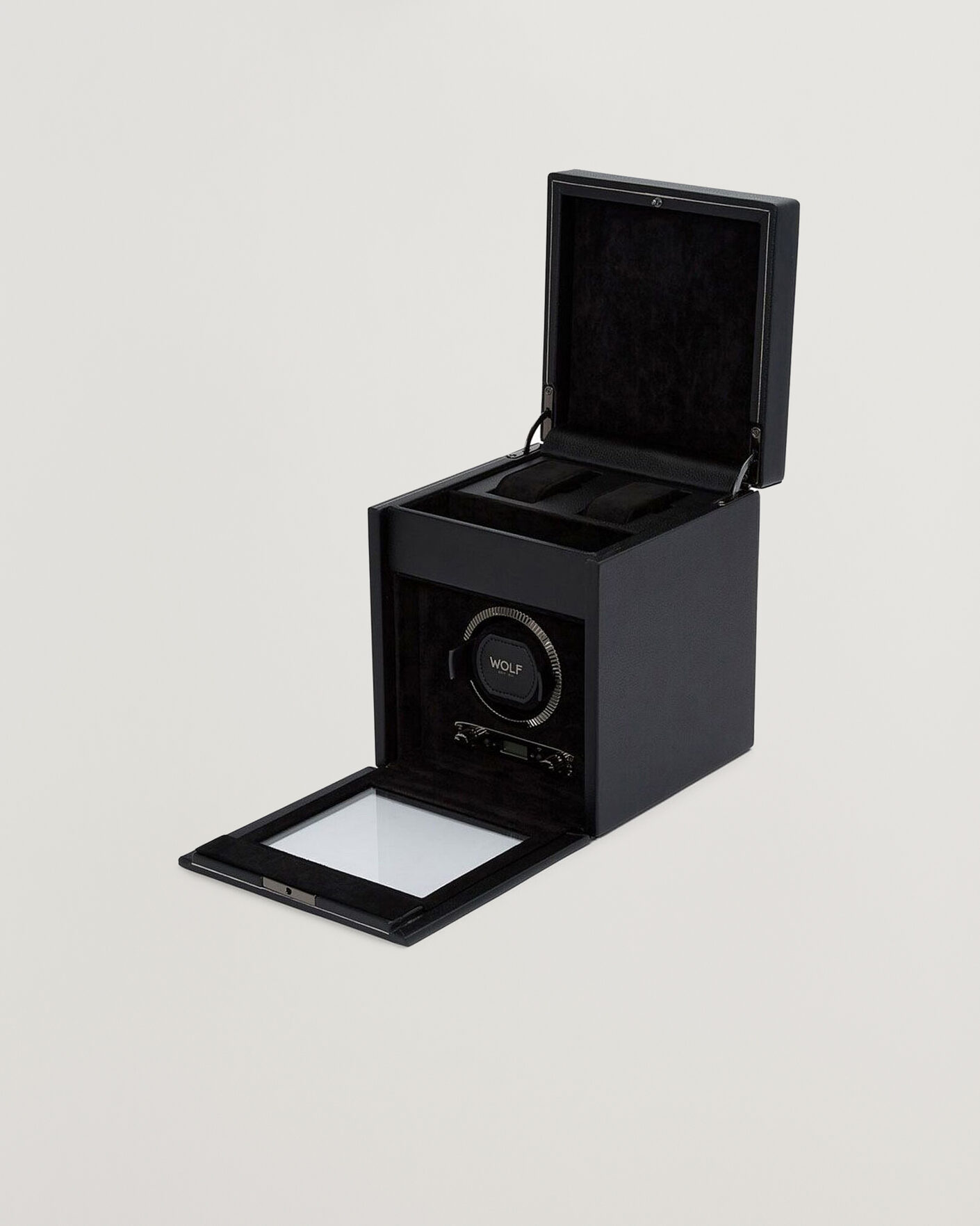 Herr | Klock- & smyckesetuin | WOLF | British Racing Single Watch Winder With Storage Black
