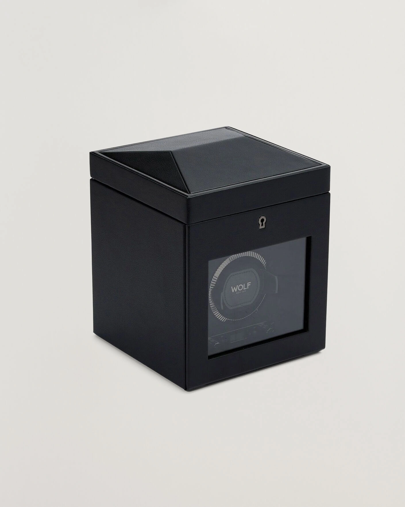 Herr | Klock- & smyckesetuin | WOLF | British Racing Single Watch Winder With Storage Black