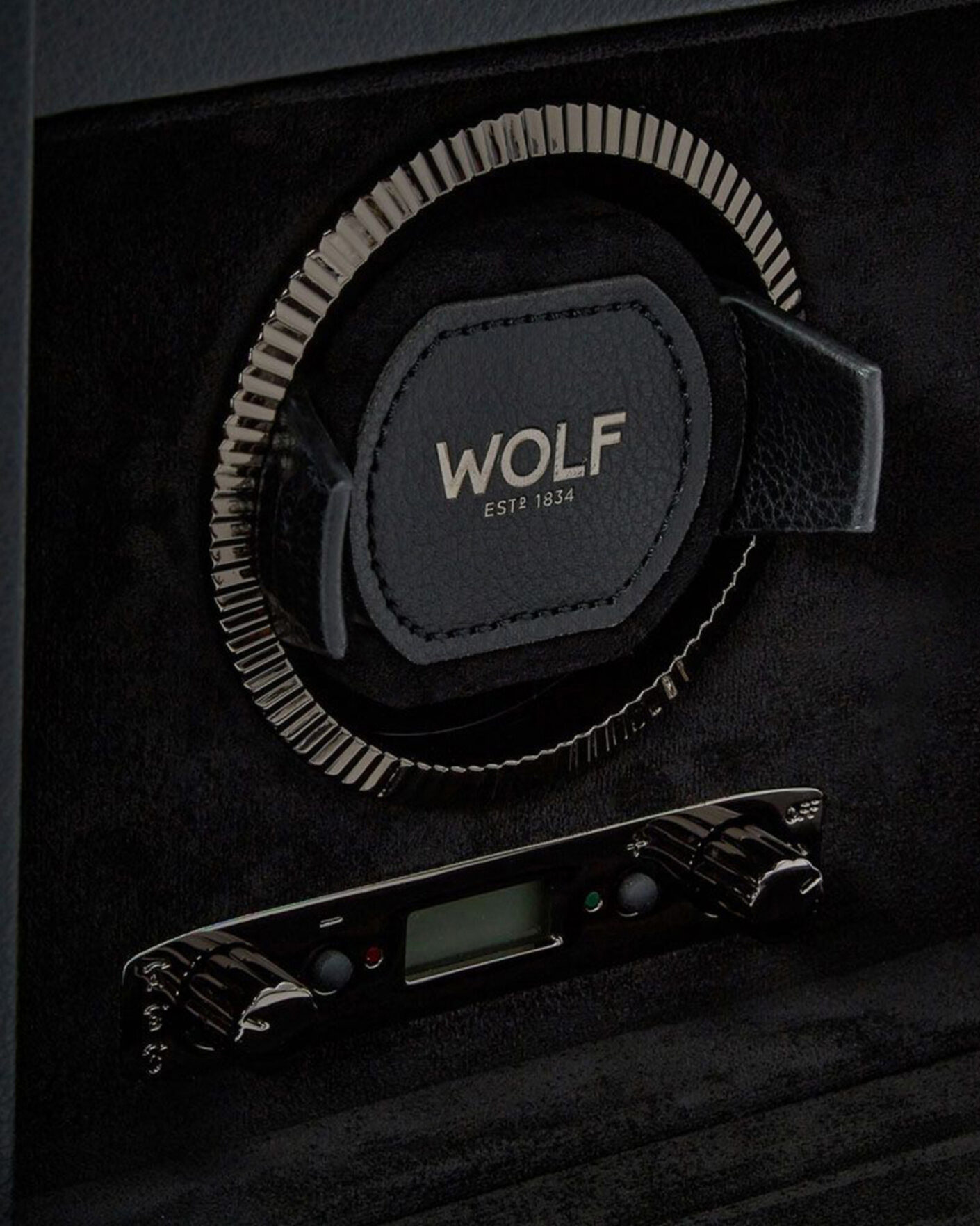 Herr | Klock- & smyckesetuin | WOLF | British Racing Single Watch Winder With Storage Black