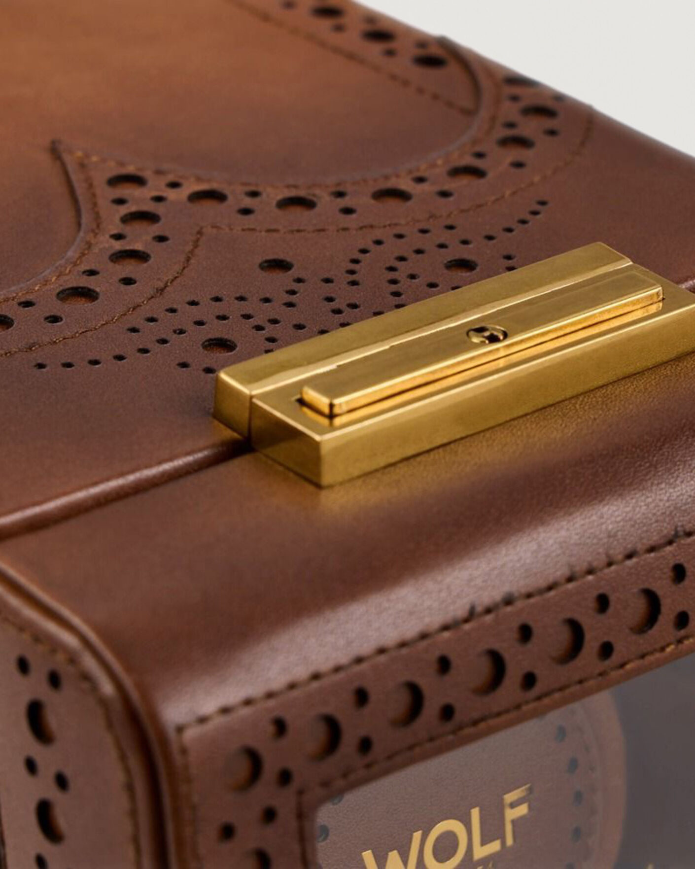 Herr | Klock- & smyckesetuin | WOLF | Brouge Single Watch Winder Burnished Brown