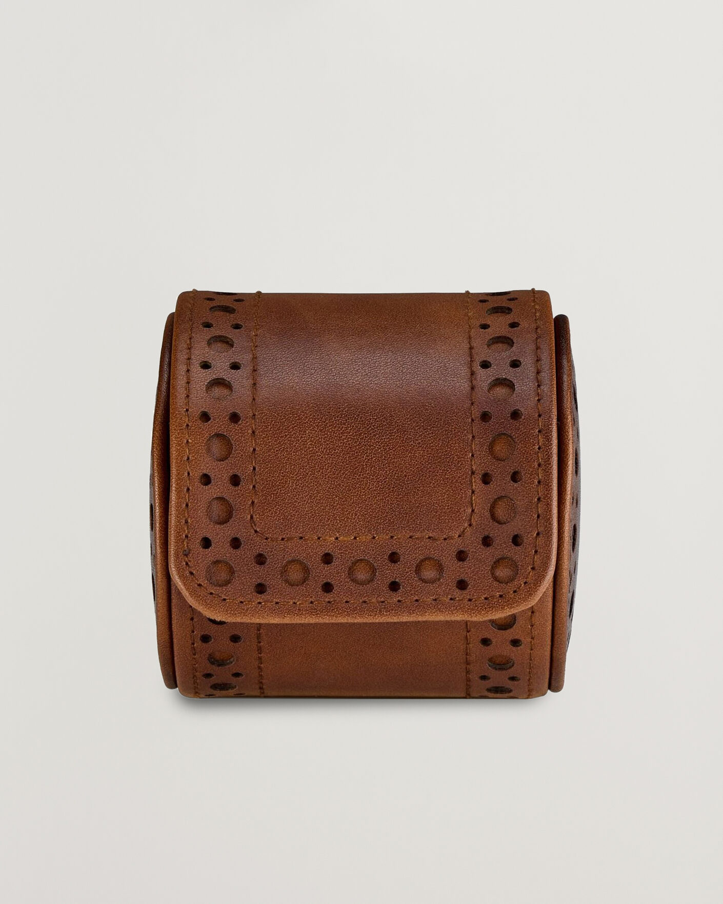 Herr | Klock- & smyckesetuin | WOLF | Brouge Single Watch Roll Burnished Brown