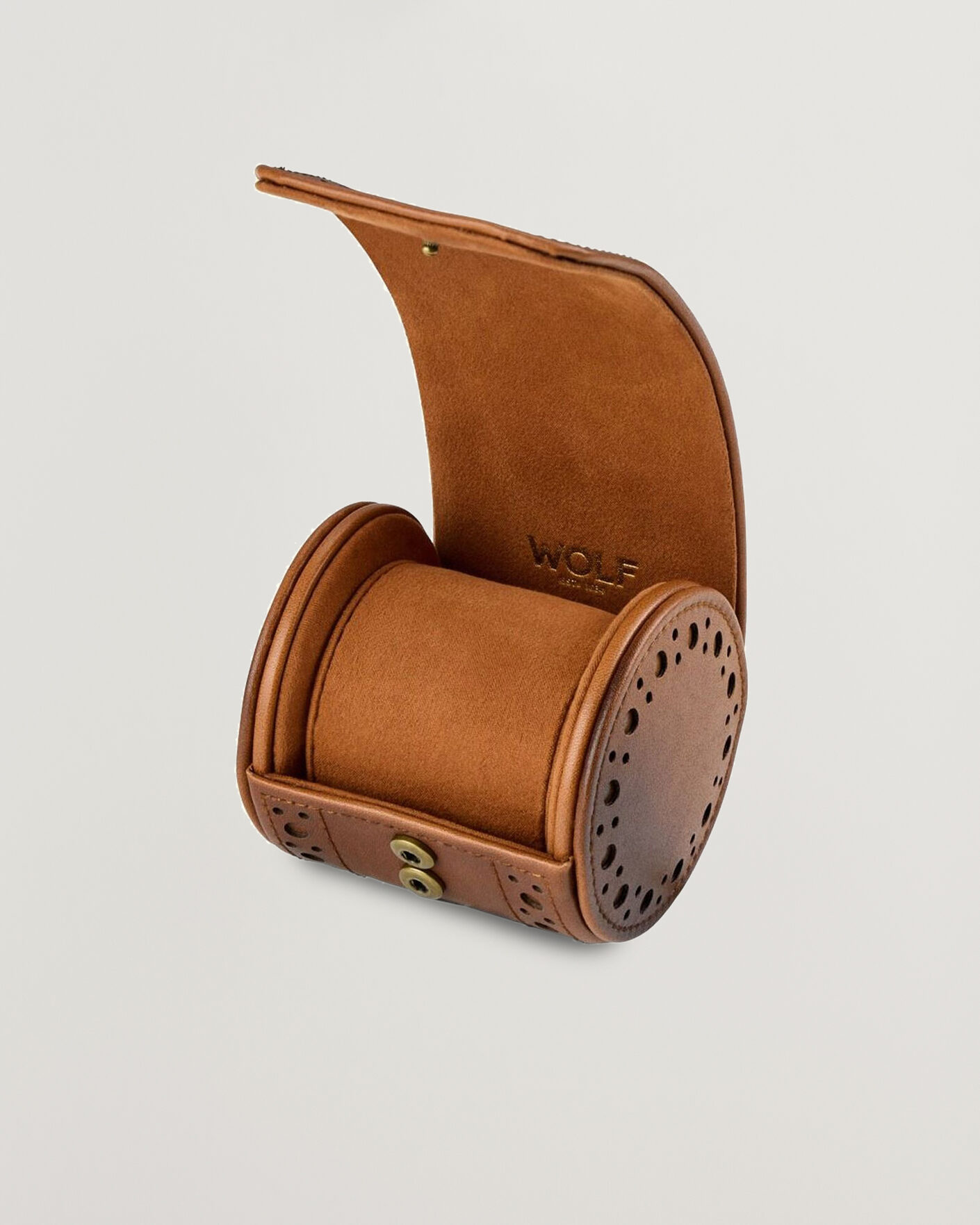 Herr | Klock- & smyckesetuin | WOLF | Brouge Single Watch Roll Burnished Brown
