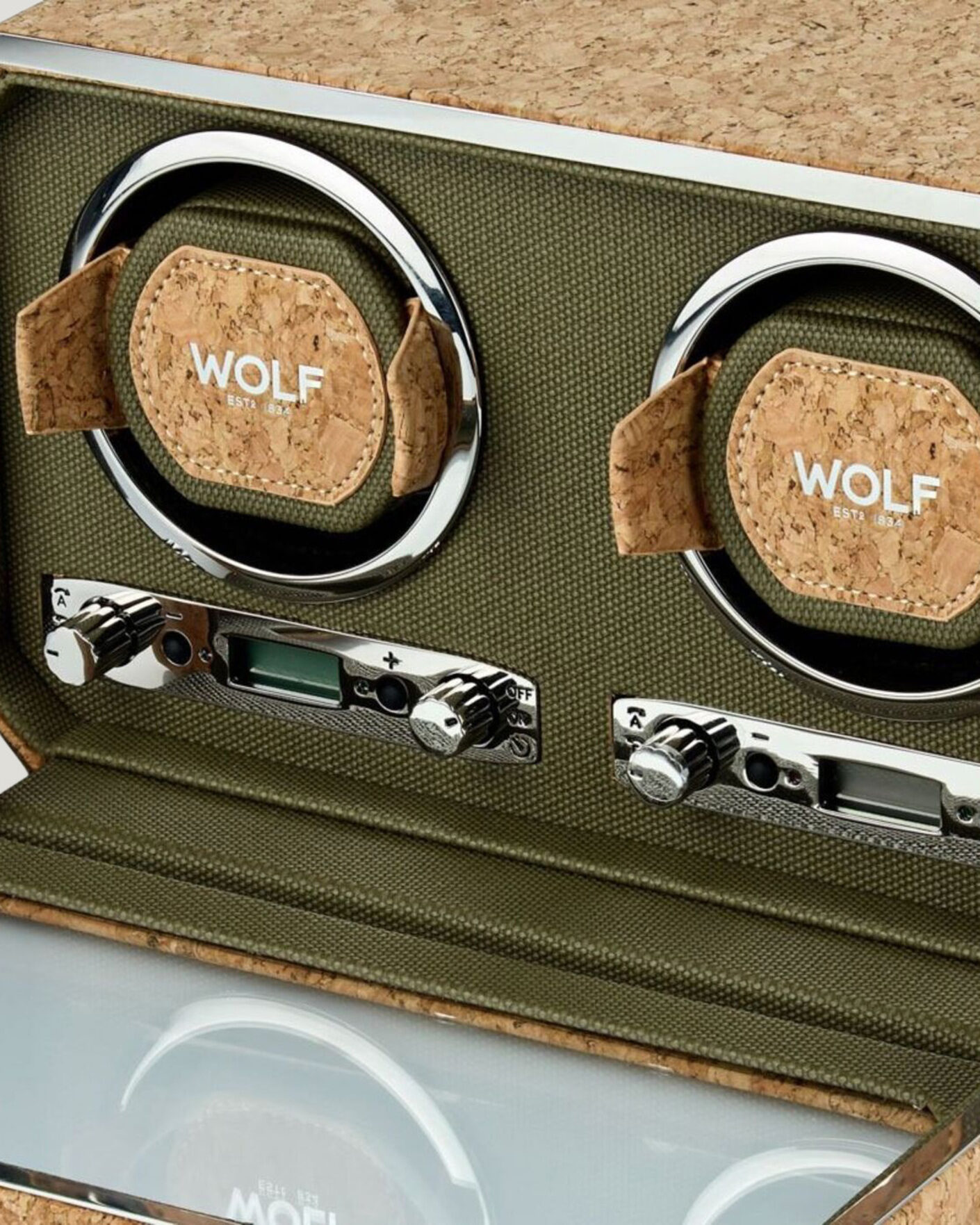 Herr | Klock- & smyckesetuin | WOLF | Cortica Double Watch Winder Cork