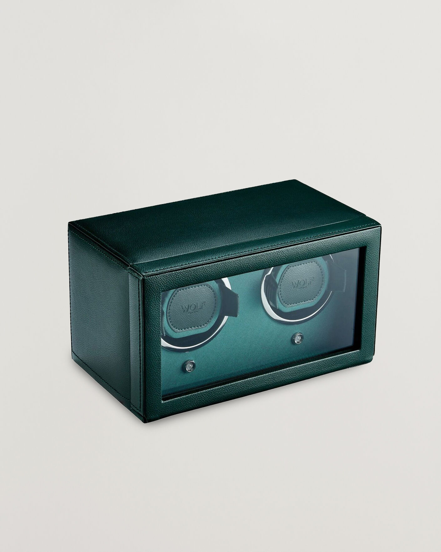 Herr | Klock- & smyckesetuin | WOLF | Cub Double Watch Winder With Cover Green