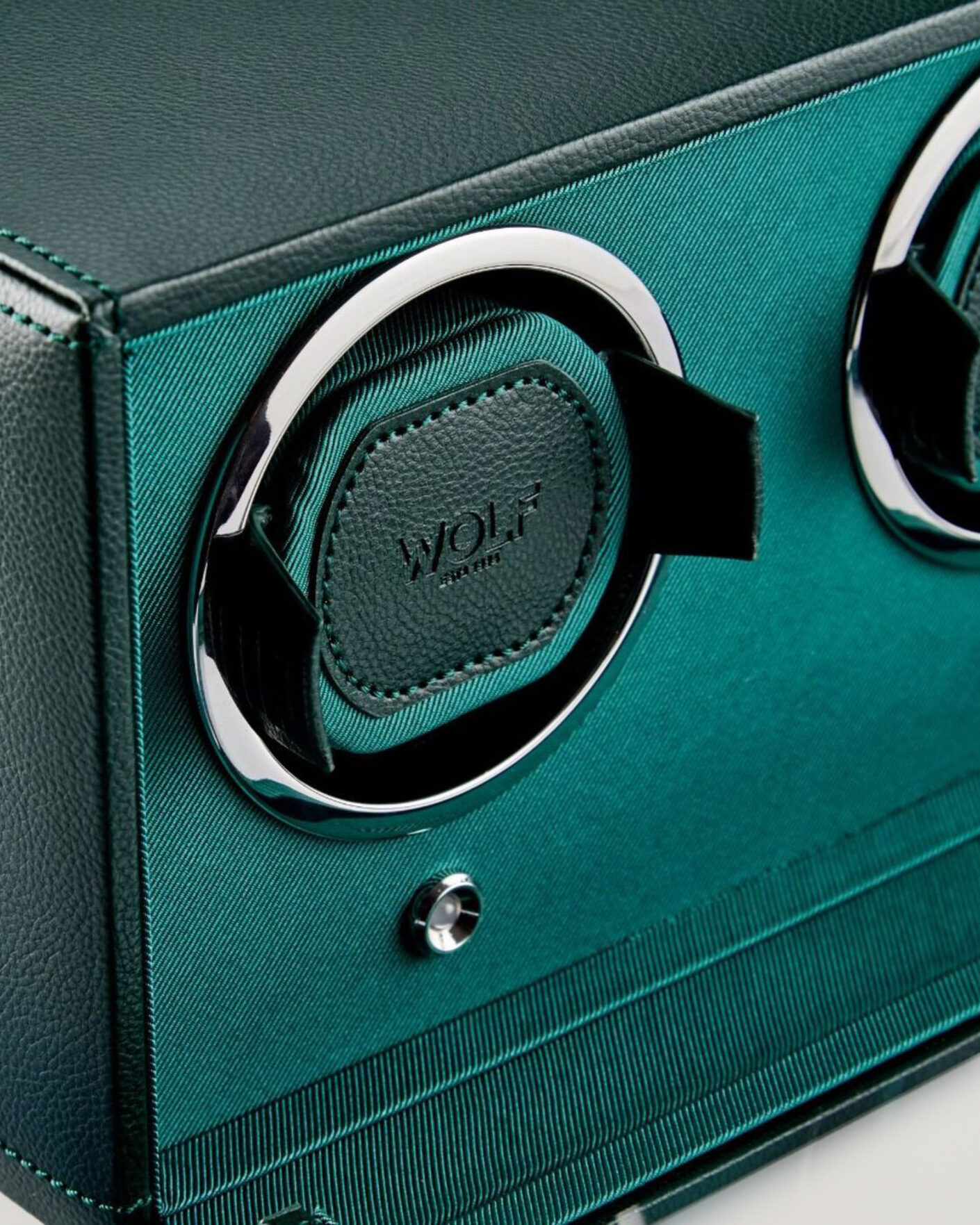 Herr | Klock- & smyckesetuin | WOLF | Cub Double Watch Winder With Cover Green