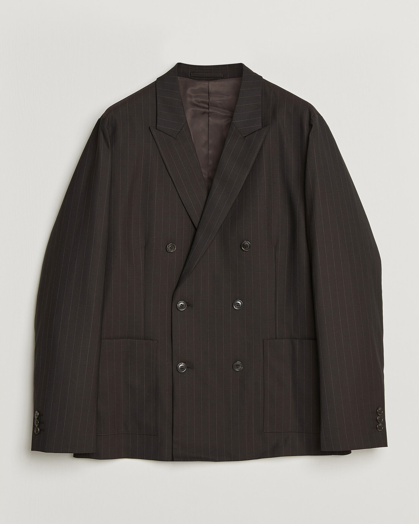 Herr | Kavajer | NN07 | Jordin Pinstriped Double Breasted Blazer Dark Brown