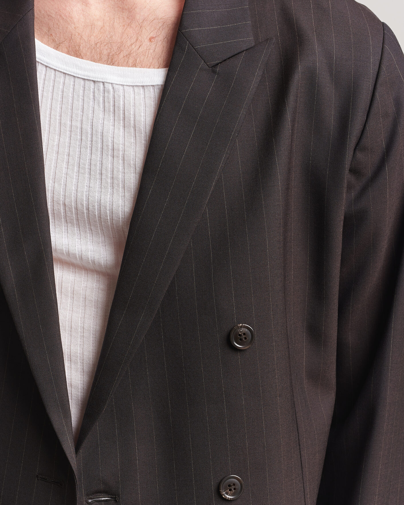 Herr | Kavajer | NN07 | Jordin Pinstriped Double Breasted Blazer Dark Brown