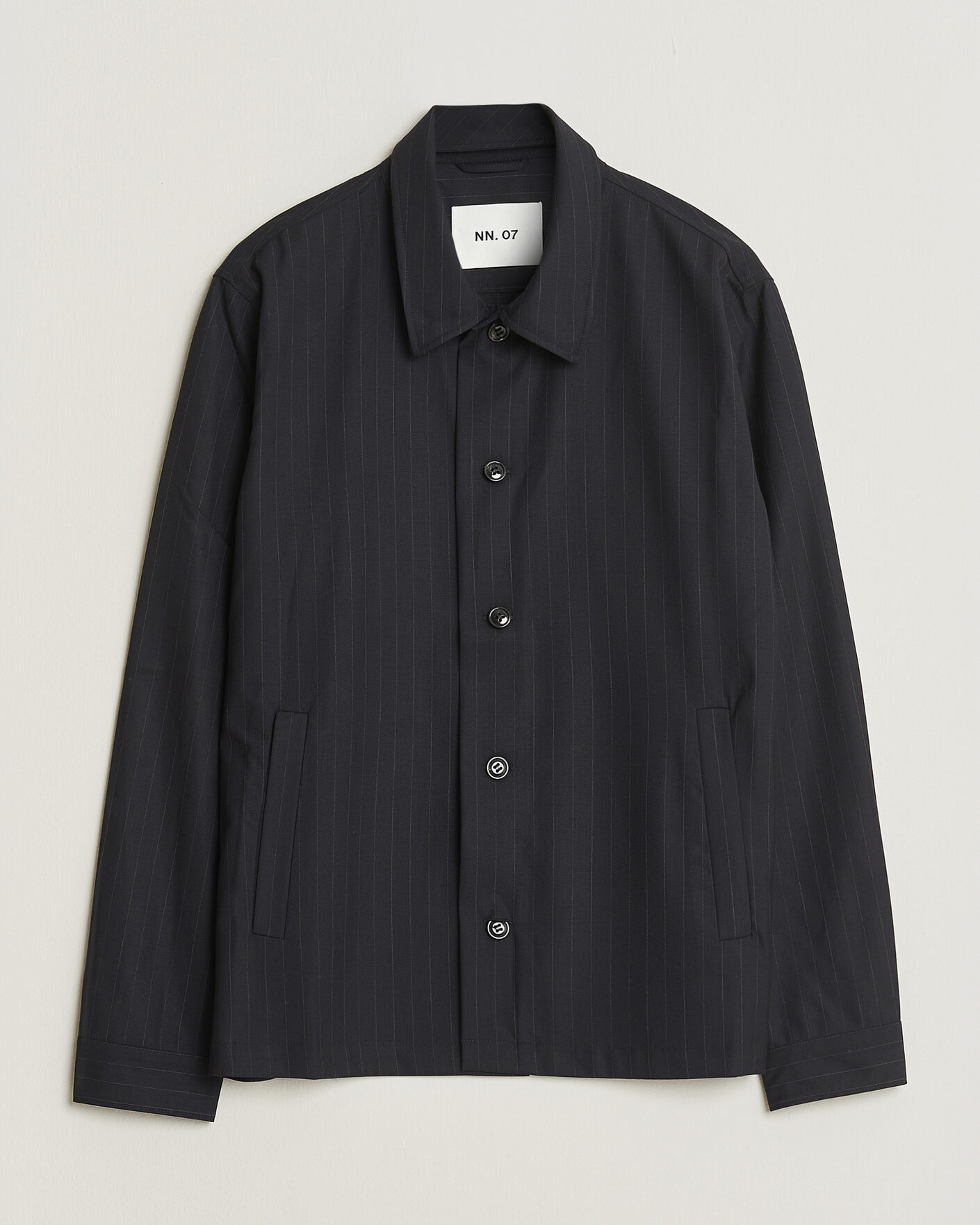 Herr | Skjortor | NN07 | Zander Pinstriped Overshirt Navy Blue