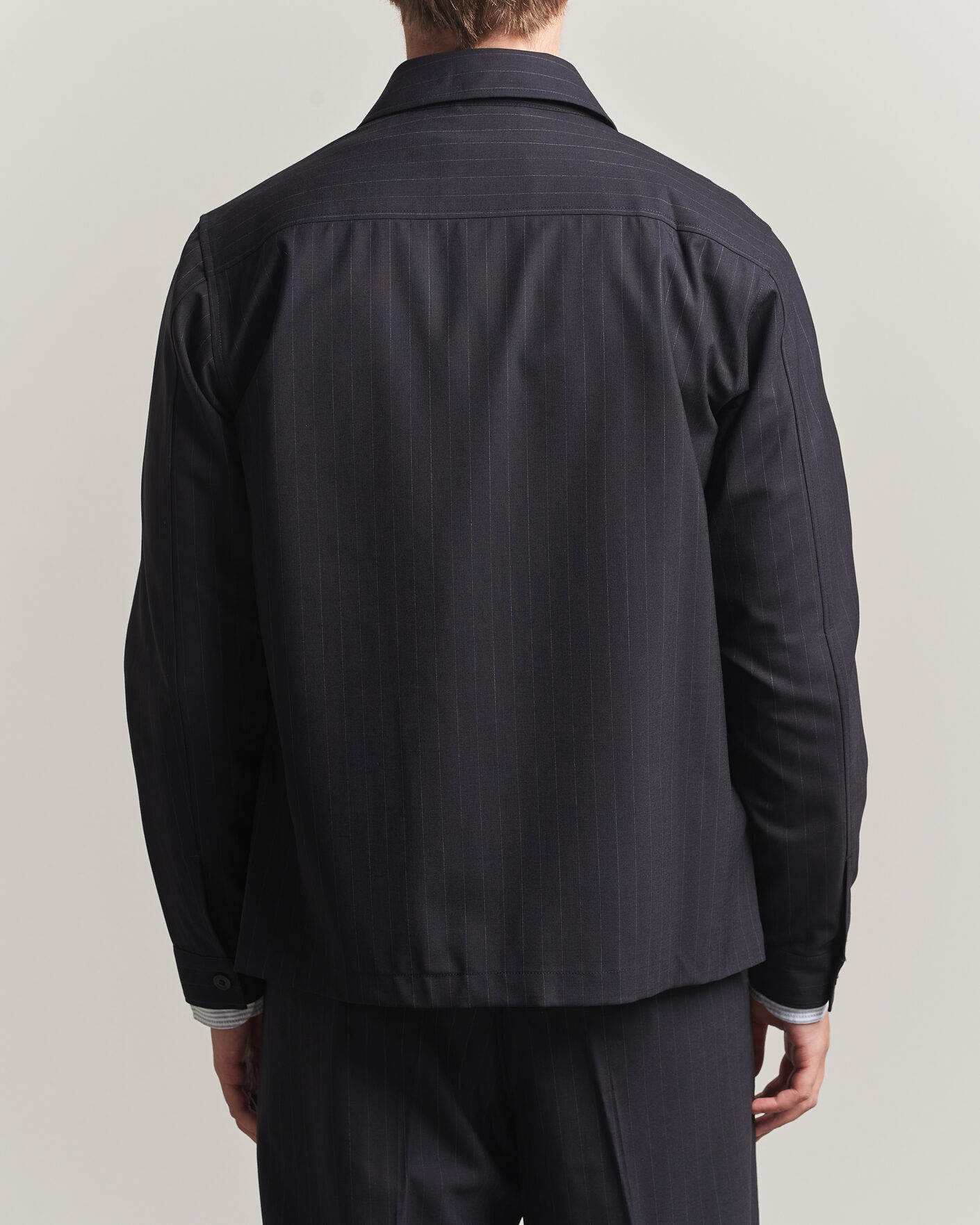 Herr | Skjortor | NN07 | Zander Pinstriped Overshirt Navy Blue
