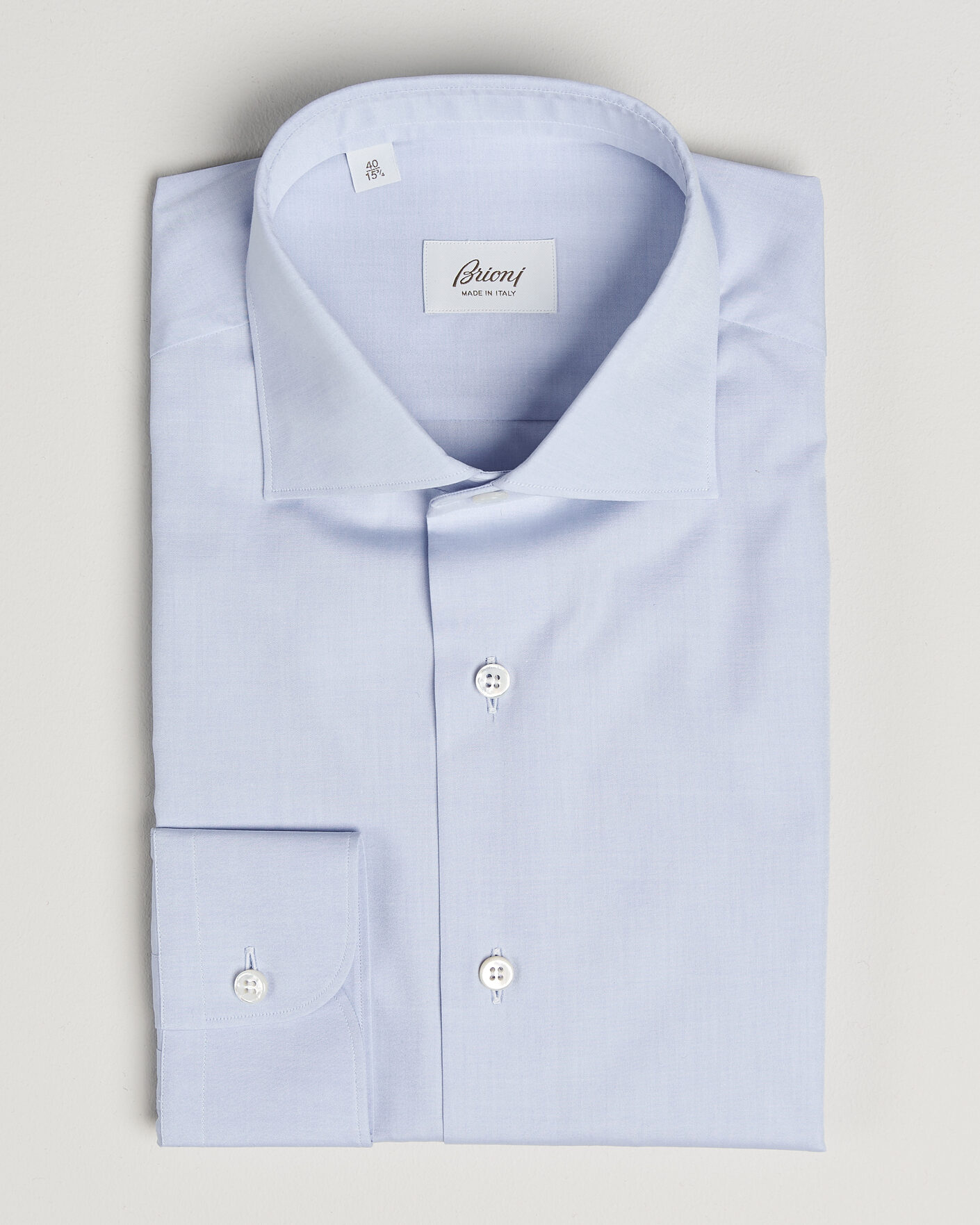 Herr | Skjortor | Brioni | Poplin Cotton Dress Shirt Light Blue