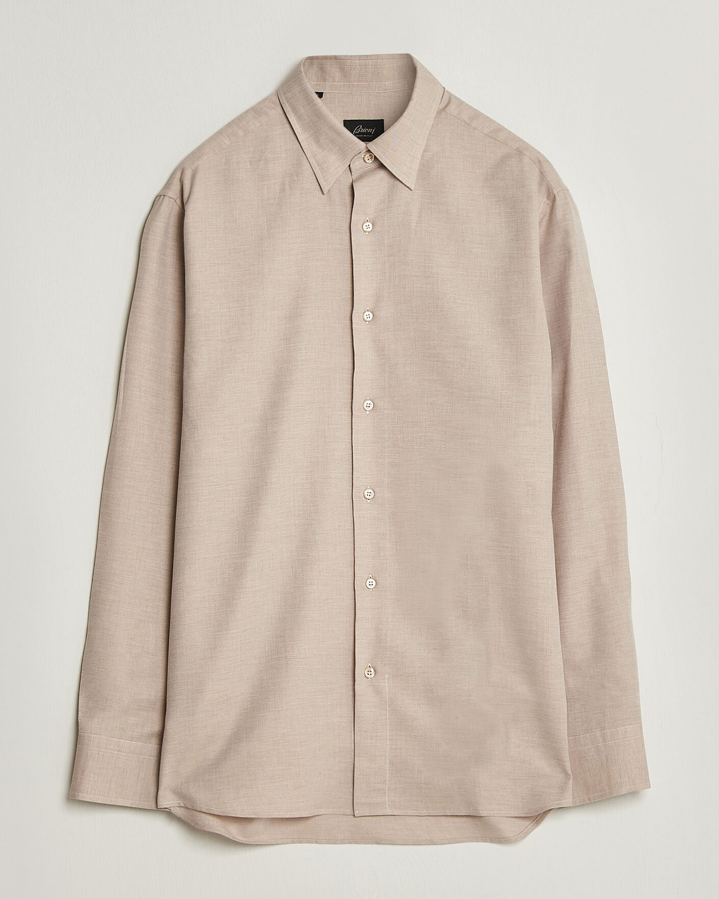 Herr | Skjortor | Brioni | Cotton/Cashmere Flannel Shirt Beige