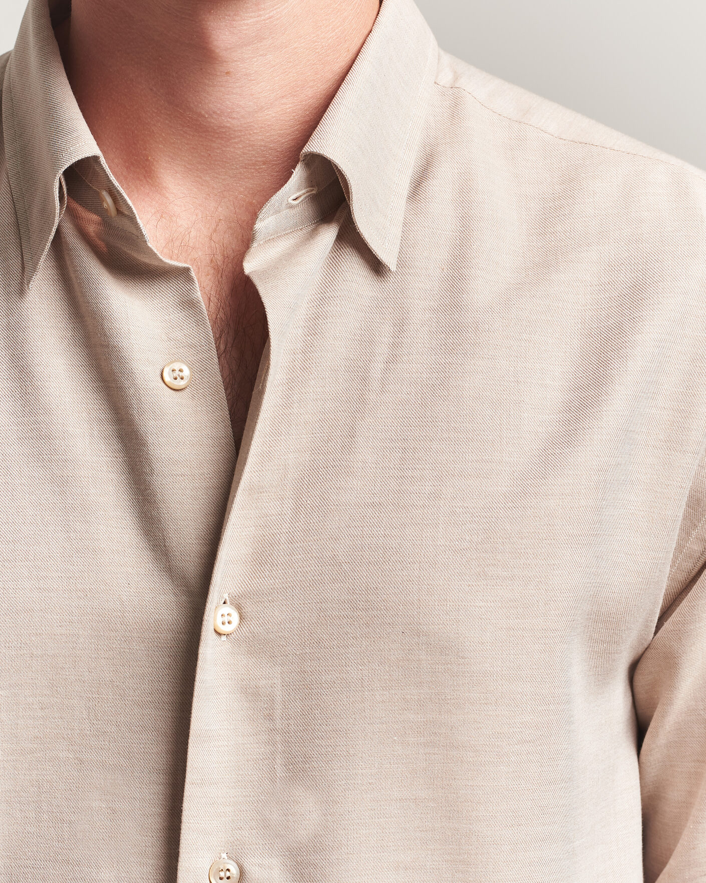 Herr | Skjortor | Brioni | Cotton/Cashmere Flannel Shirt Beige