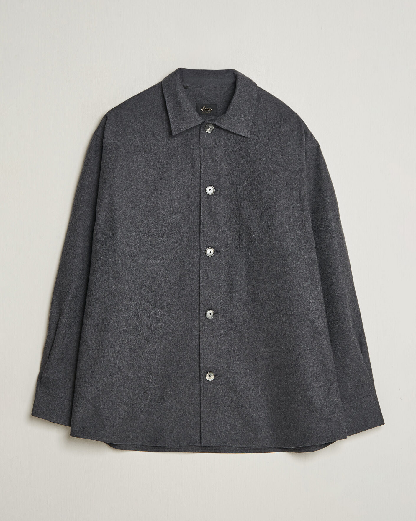 Herr | Skjortor | Brioni | Cotton/Cashmere Overshirt Grey Melange