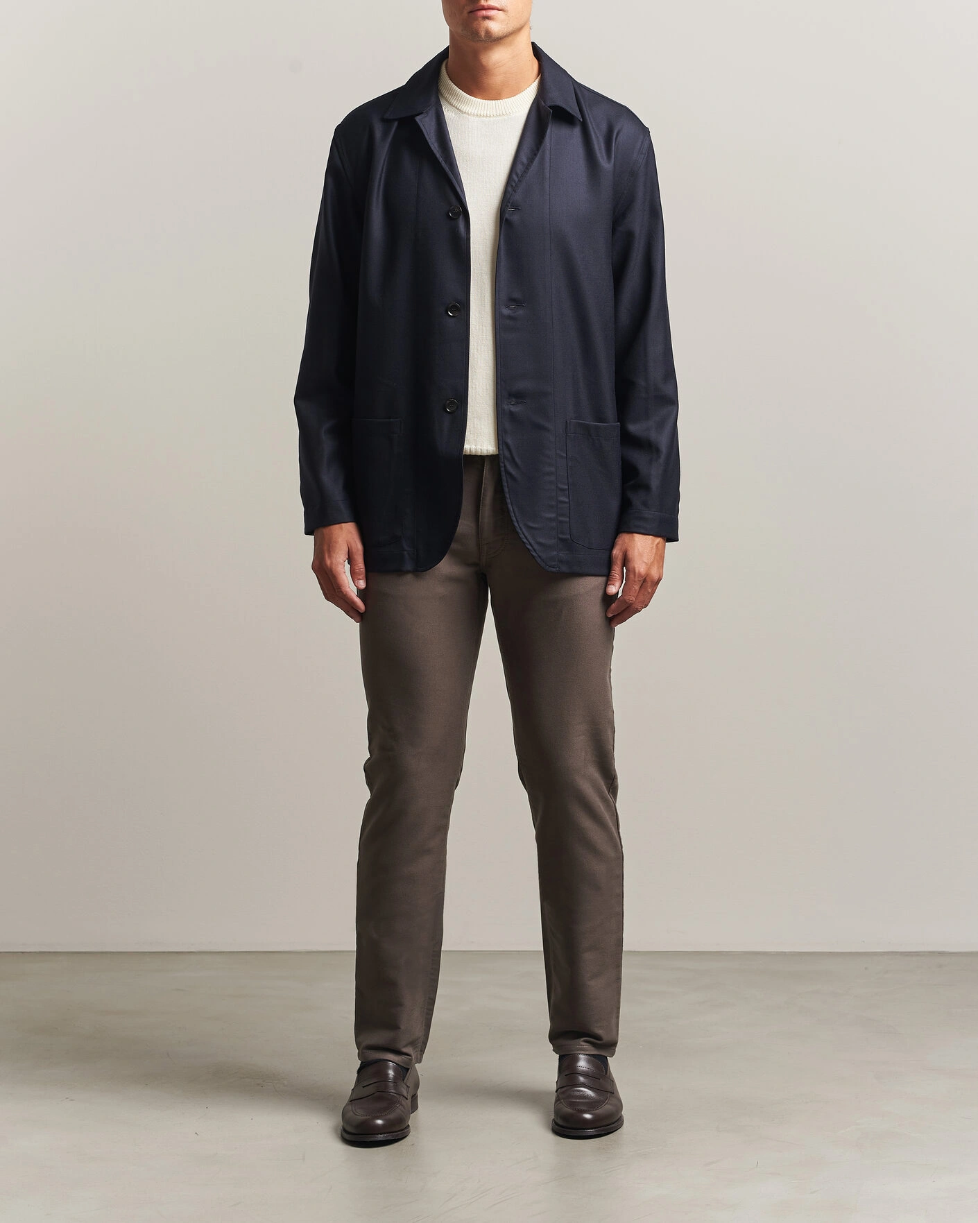 Herr | Byxor | Brioni | 5-Pocket Moleskine Pants Grey