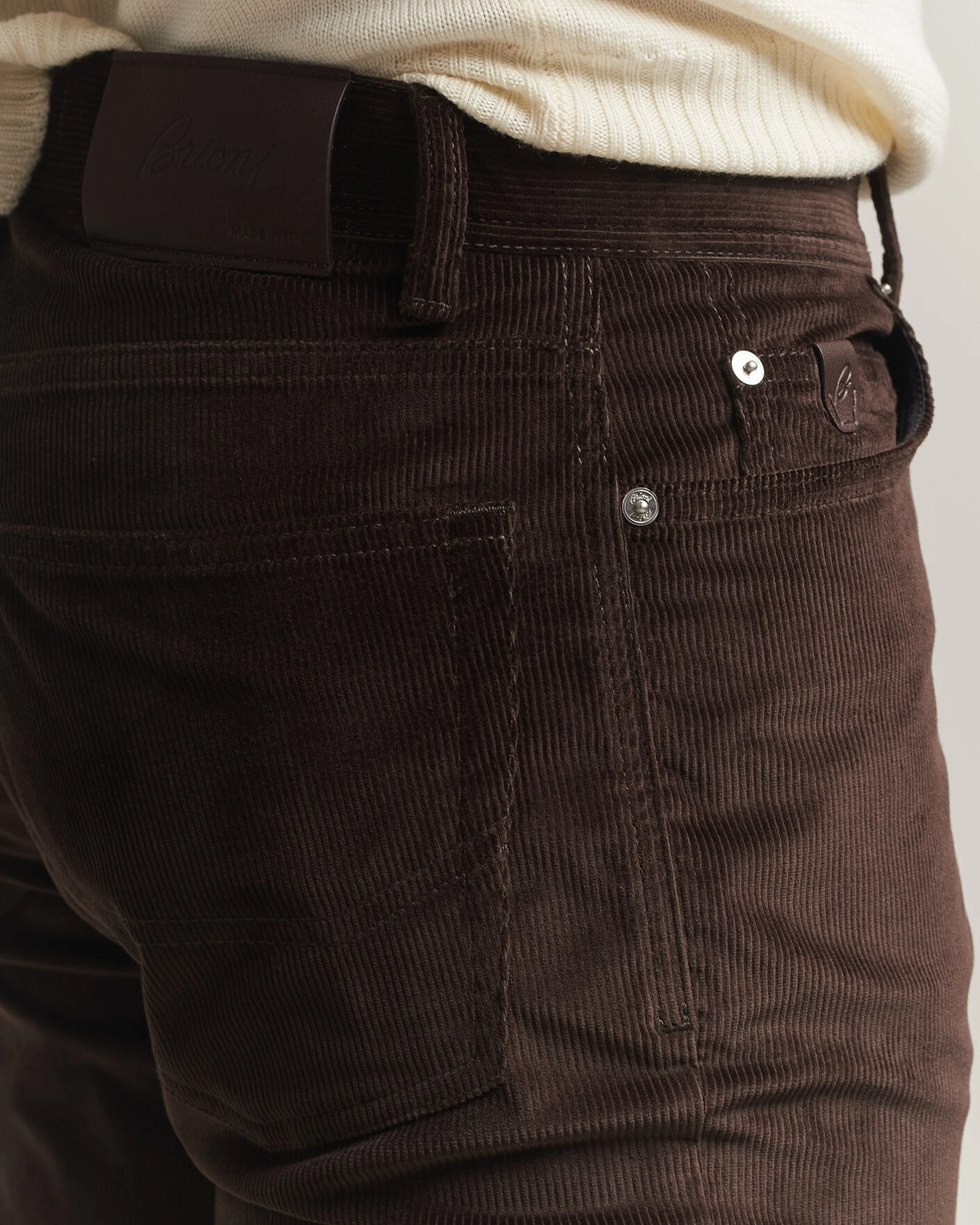 Herr | Byxor | Brioni | 5-Pocket Corduroy Pants Dark Brown
