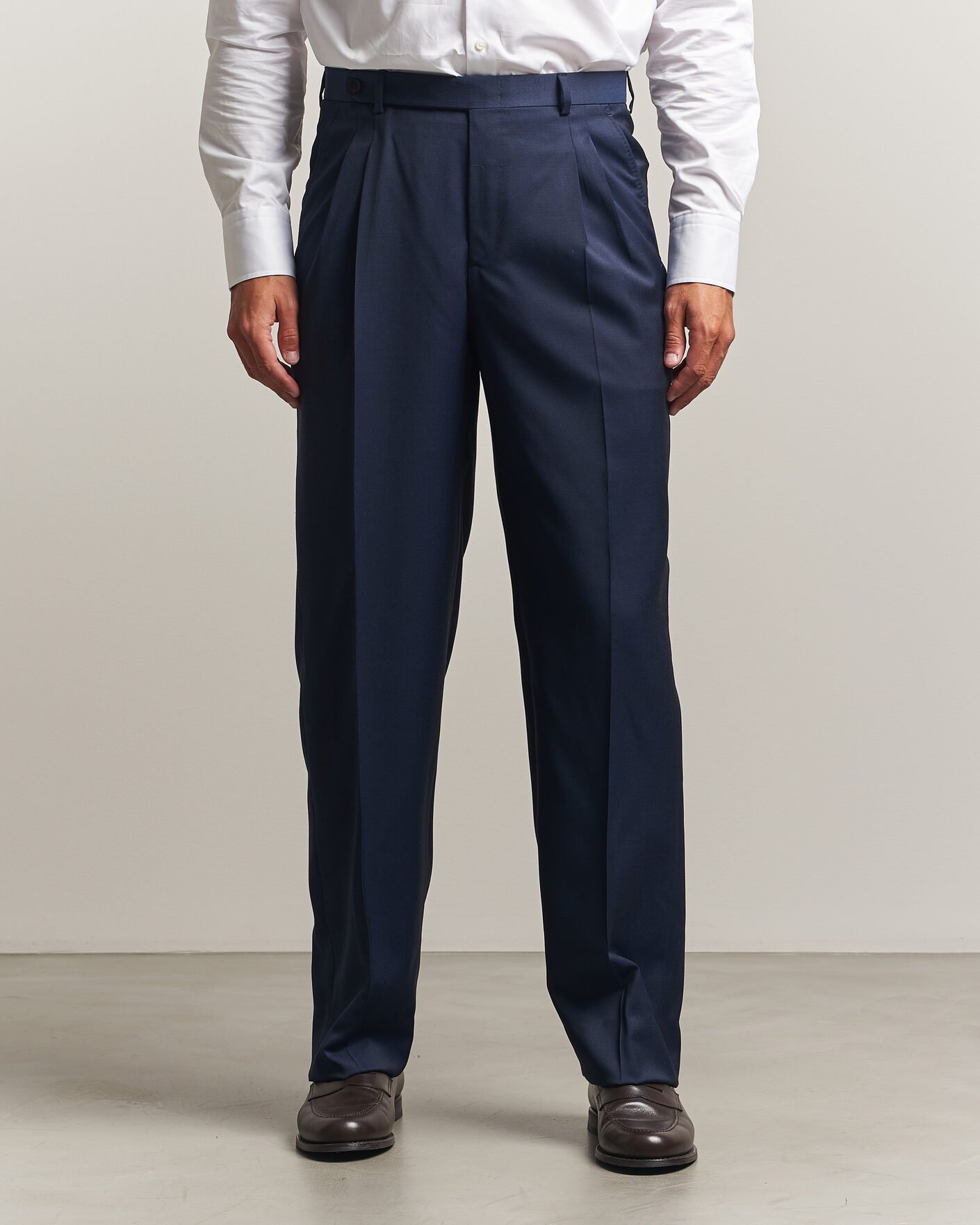 Herr | Byxor | Brioni | Capri Wool Trousers Navy