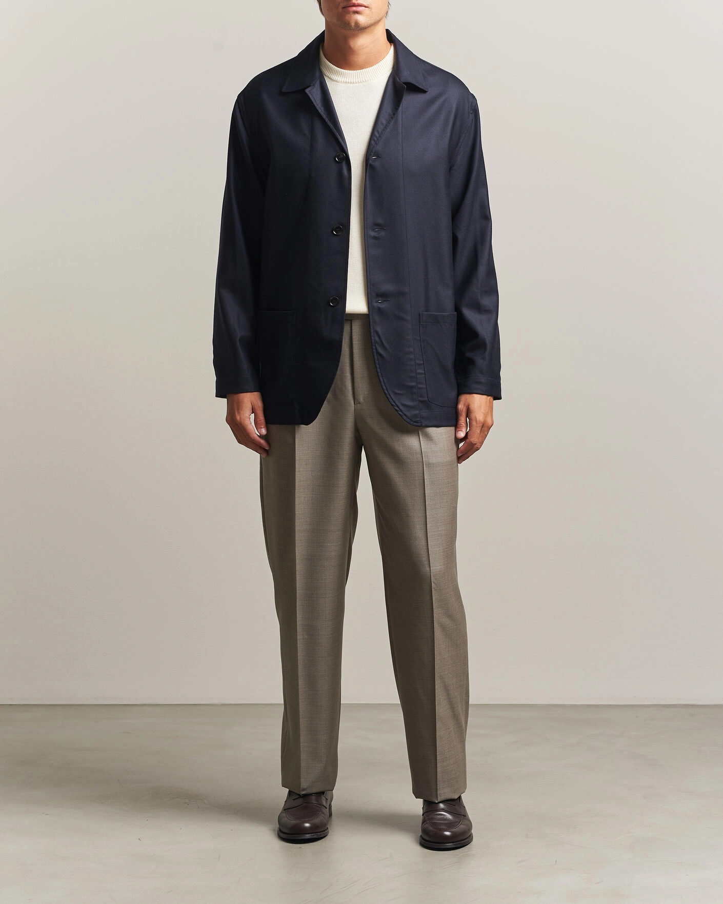 Herr | Byxor | Brioni | Capri Wool Trousers Beige