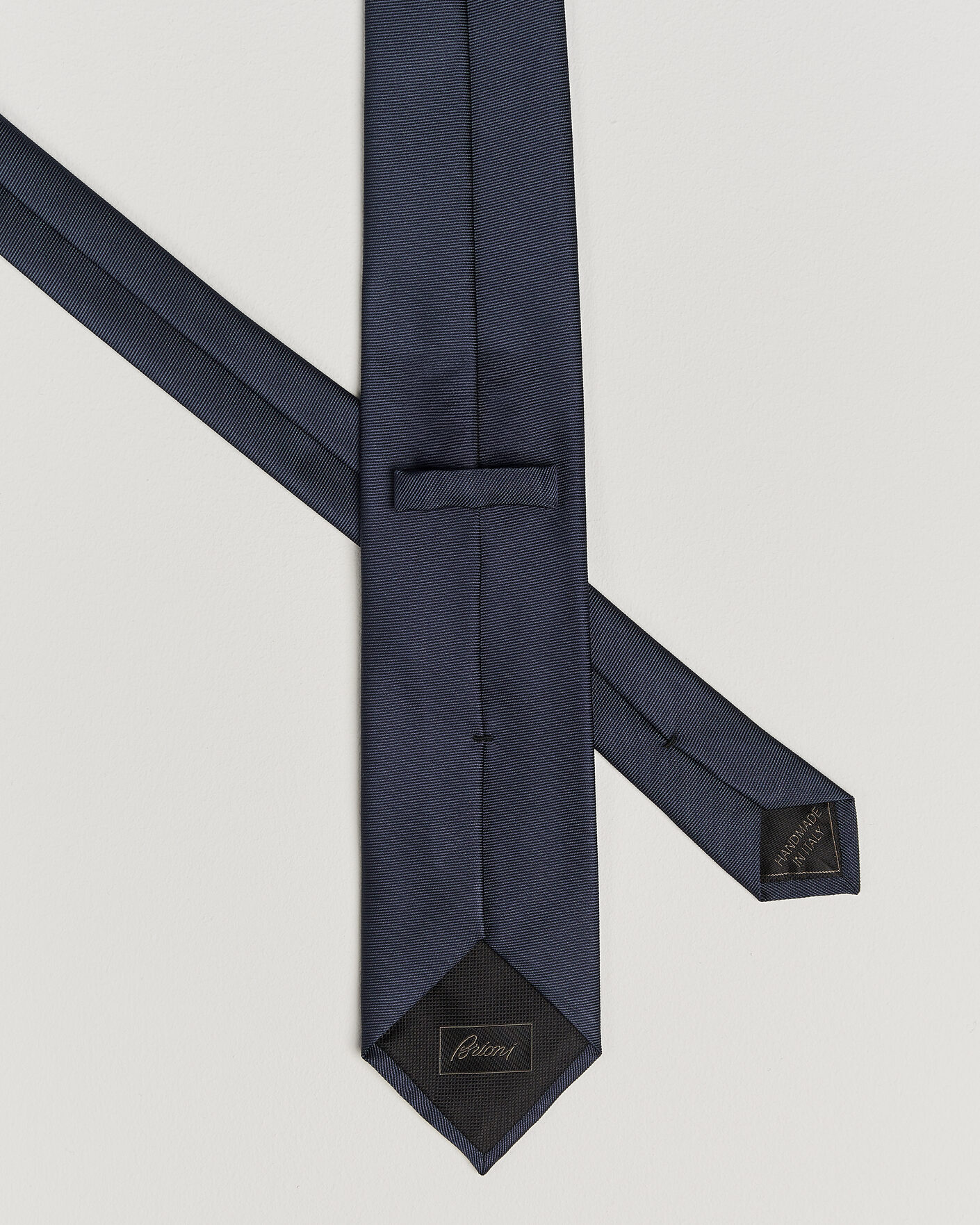 Herr | Slipsar | Brioni | Embroidered Logo Silk Tie Navy