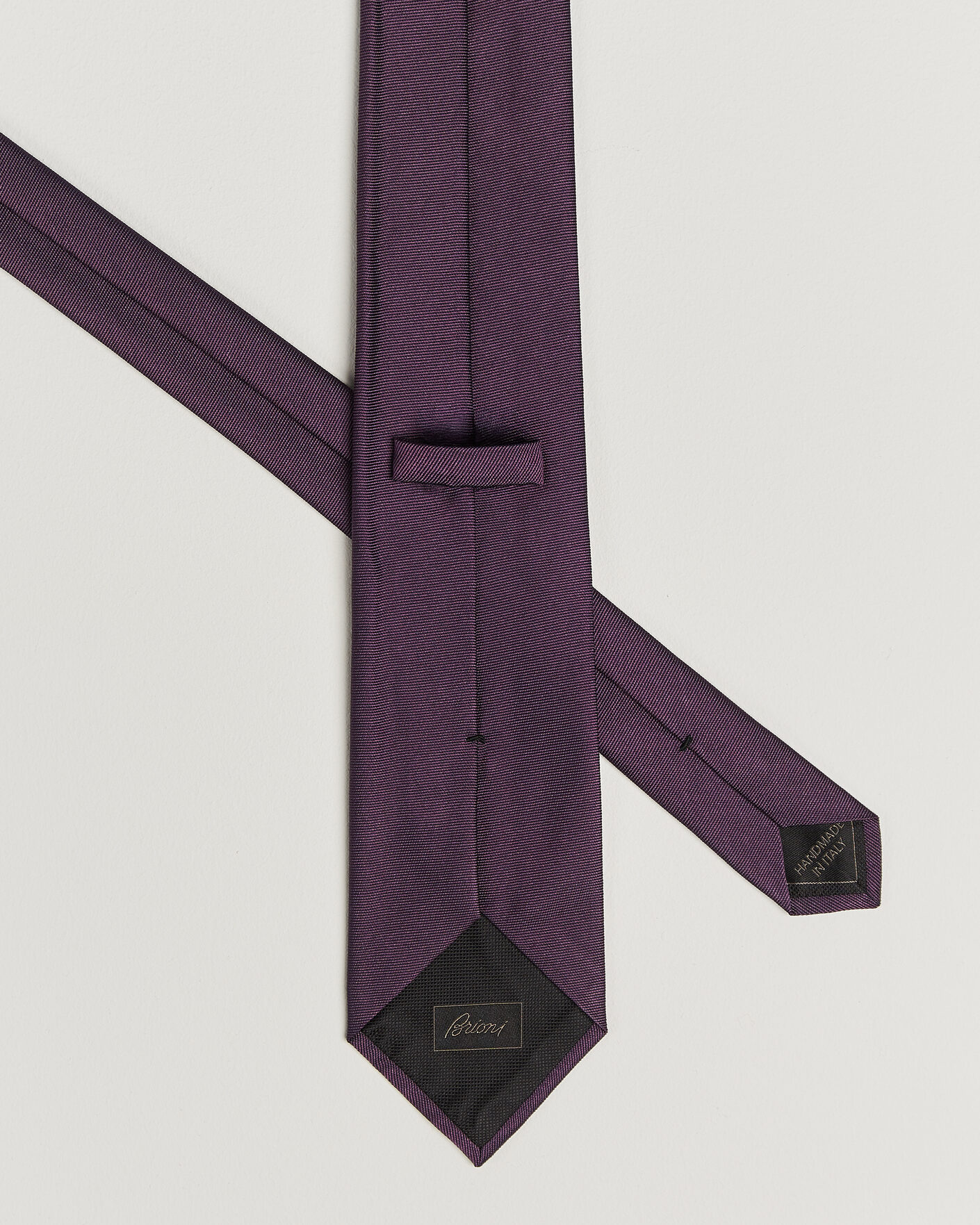 Herr | Slipsar | Brioni | Embroidered Logo Silk Tie Burgundy