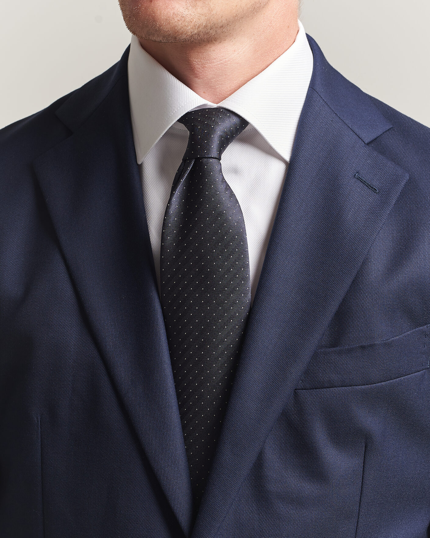 Herr | Slipsar | Brioni | Jacquard Dot Silk Tie Navy