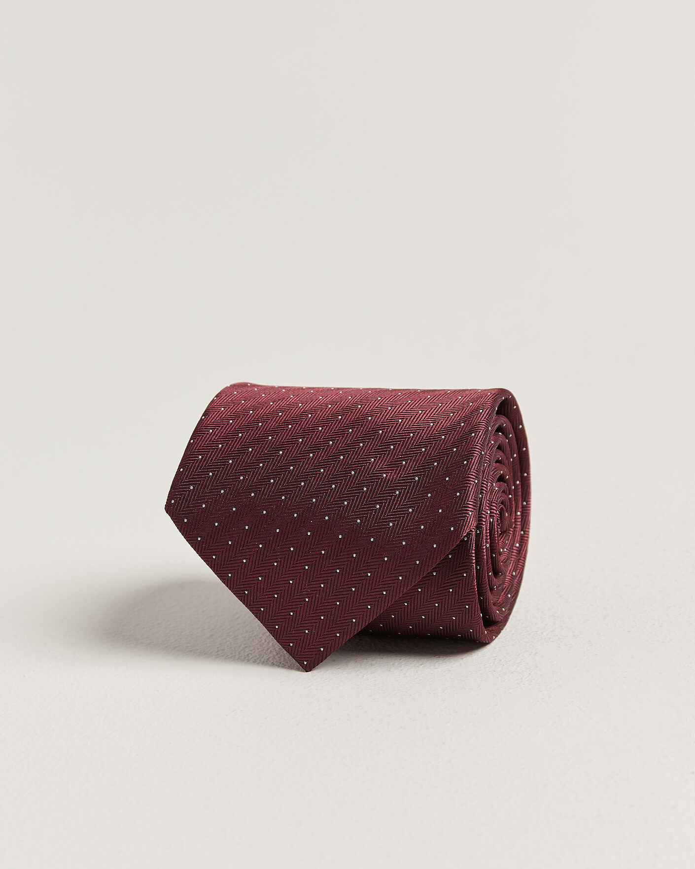Herr | Slipsar | Brioni | Jacquard Dot Silk Tie Burgundy