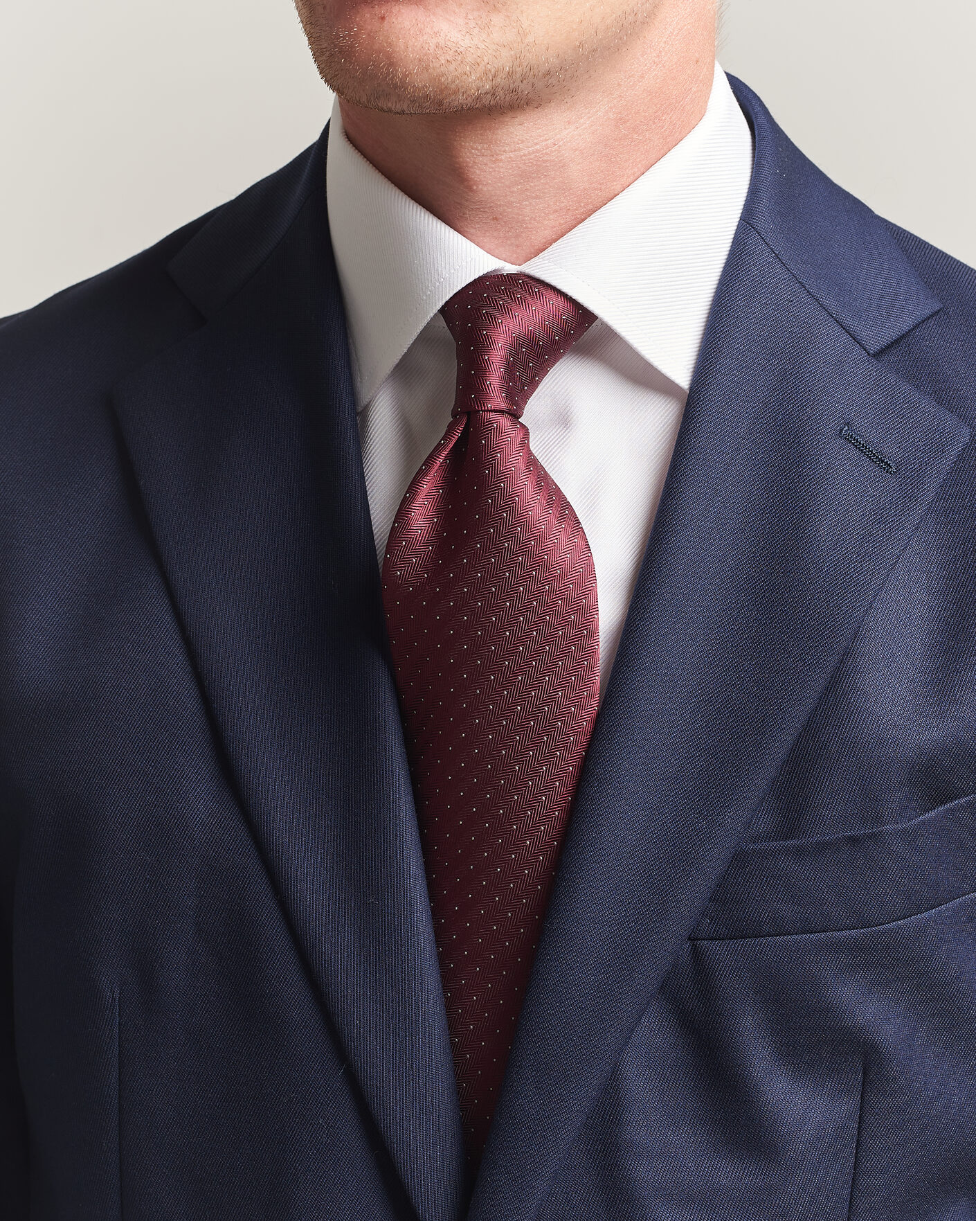 Herr | Slipsar | Brioni | Jacquard Dot Silk Tie Burgundy
