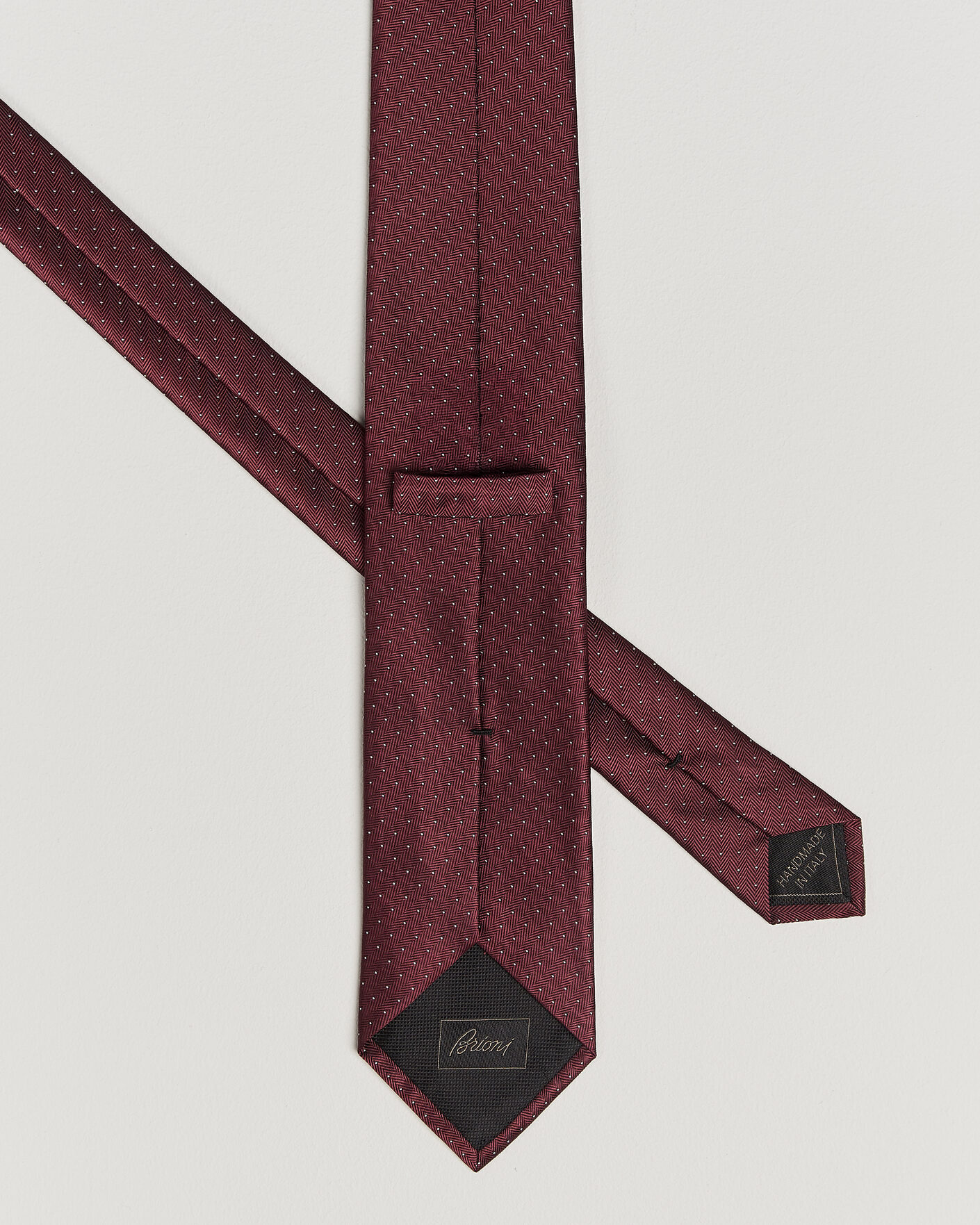 Herr | Slipsar | Brioni | Jacquard Dot Silk Tie Burgundy