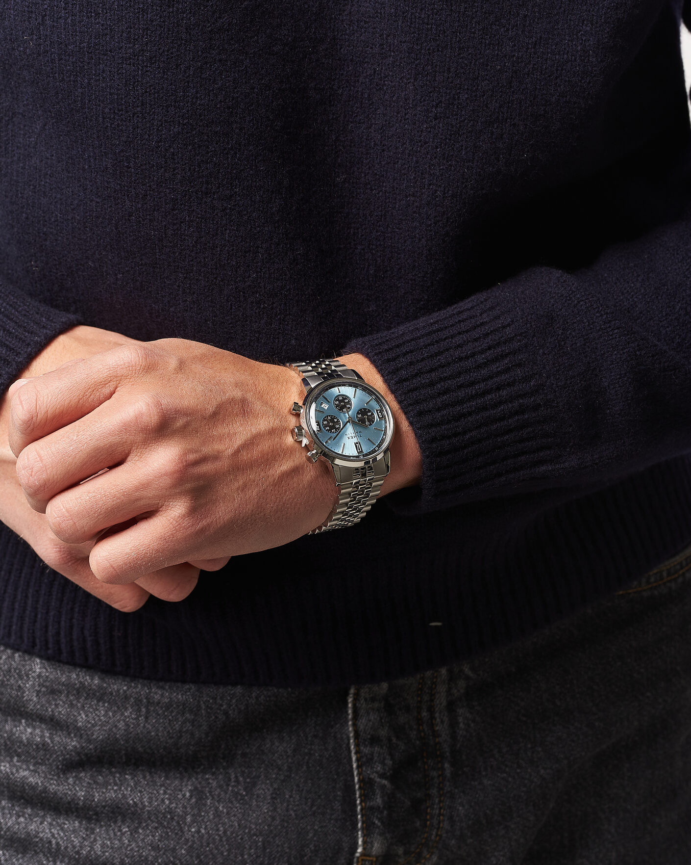 Herr | Timex Marlin Quartz Chronograph Steel 40mm Ice Blue Dial | Timex | Marlin Quartz Chronograph Steel 40mm Ice Blue Dial