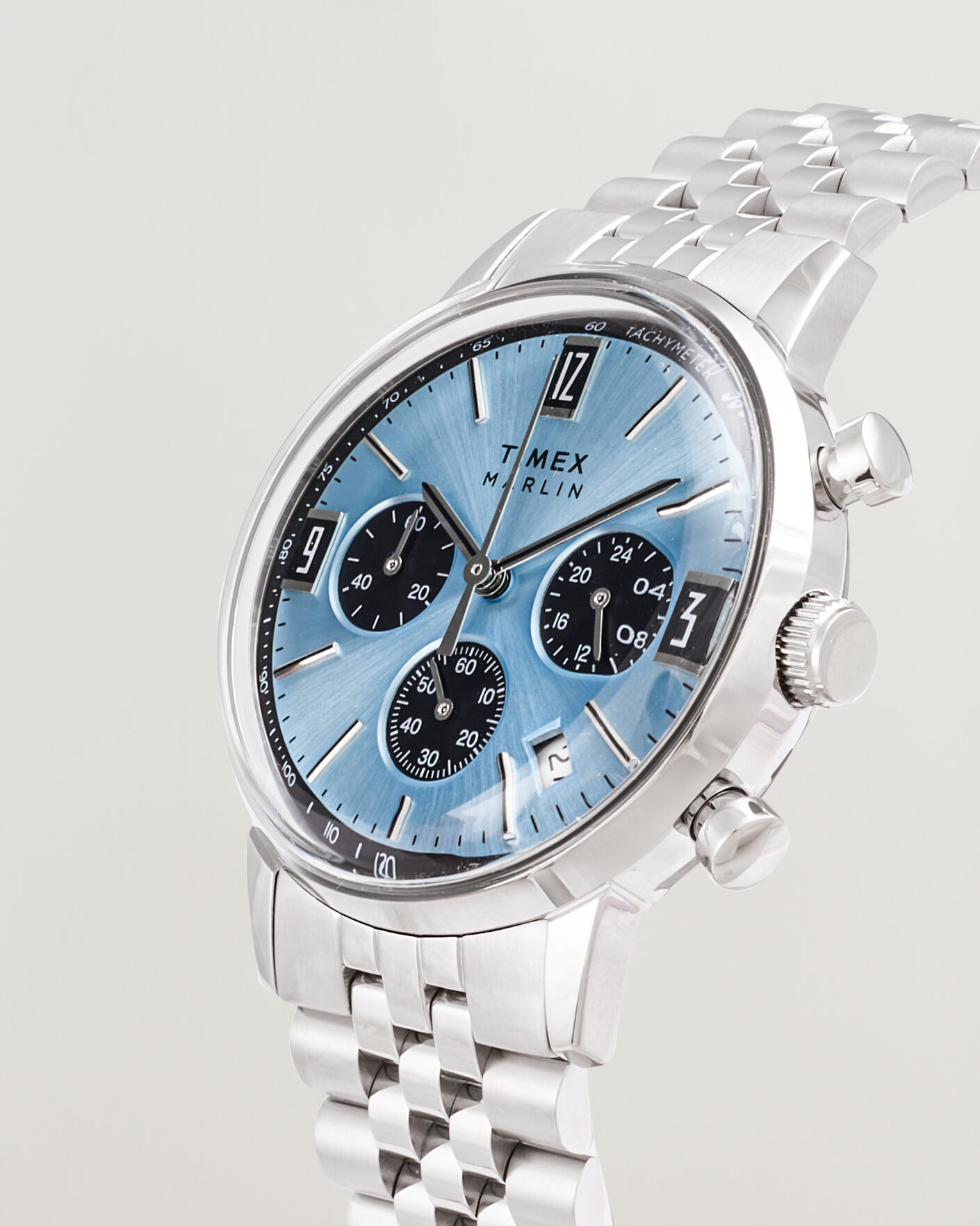 Herr | Timex Marlin Quartz Chronograph Steel 40mm Ice Blue Dial | Timex | Marlin Quartz Chronograph Steel 40mm Ice Blue Dial