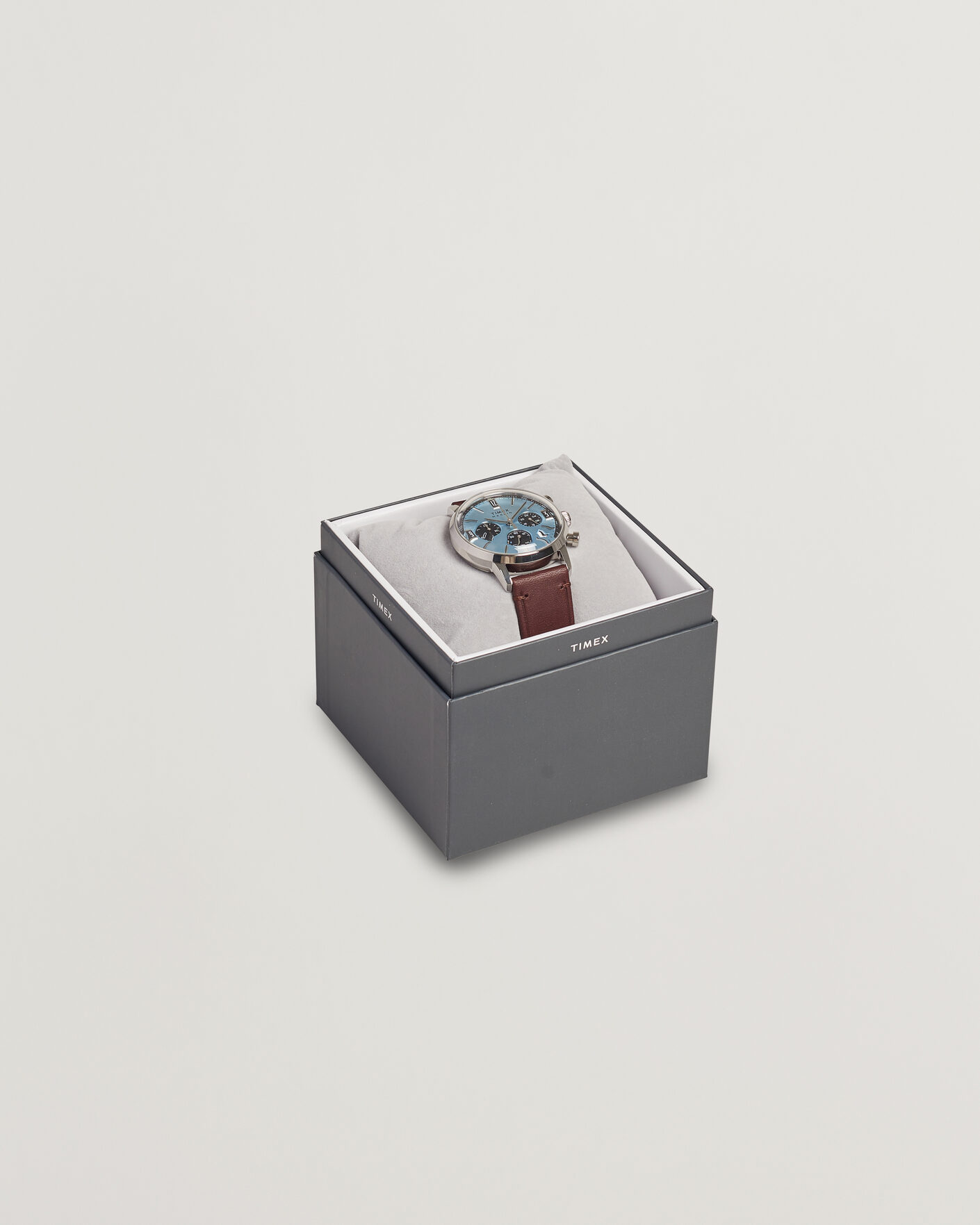 Herr | Timex Marlin Quartz Chronograph Leather 40mm Ice Blue Dial | Timex | Marlin Quartz Chronograph Leather 40mm Ice Blue Dial