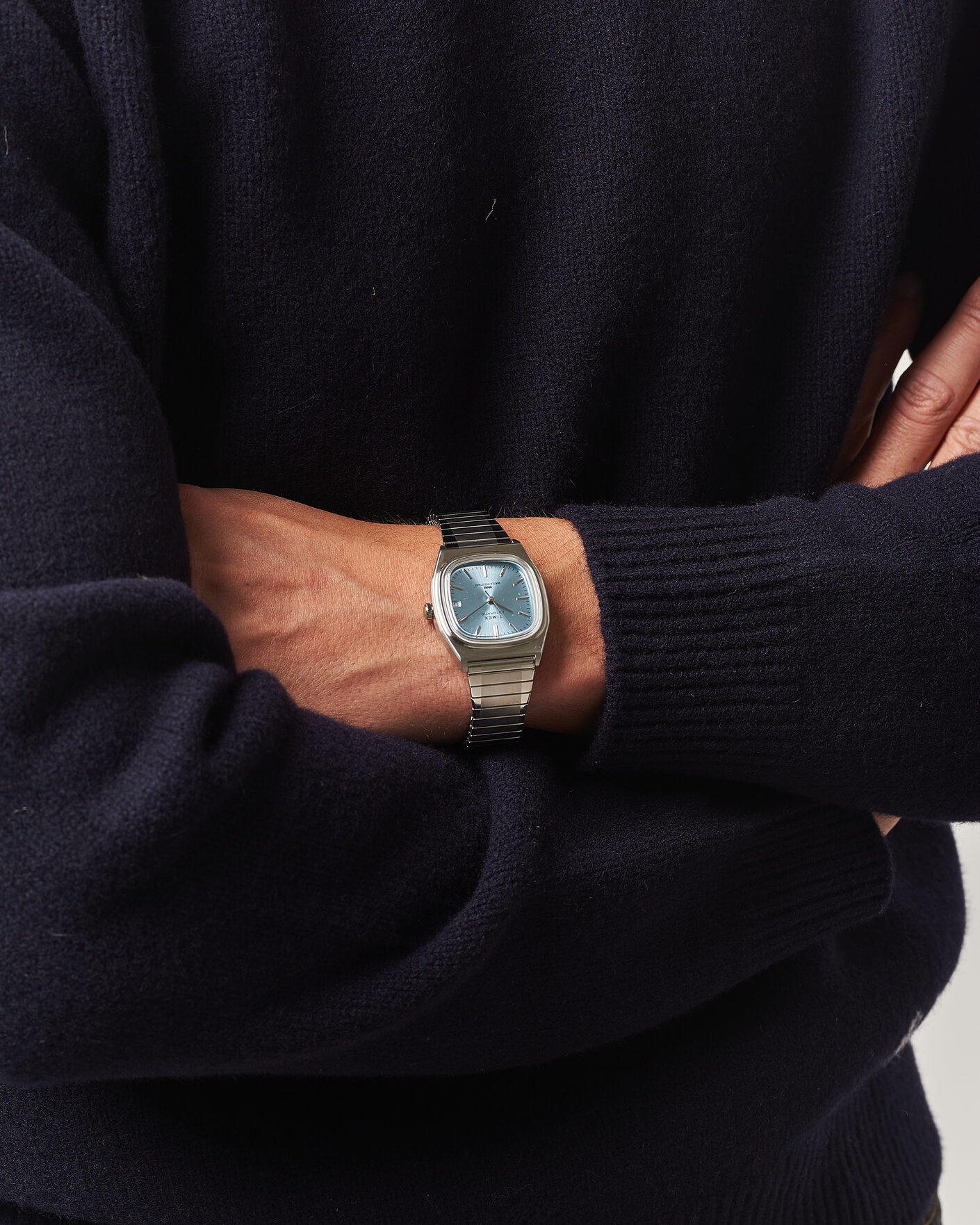 Herr | Timex 1983s Automatic Reissue 34mm Ice Blue Dial | Timex | 1983s Automatic Reissue 34mm Ice Blue Dial