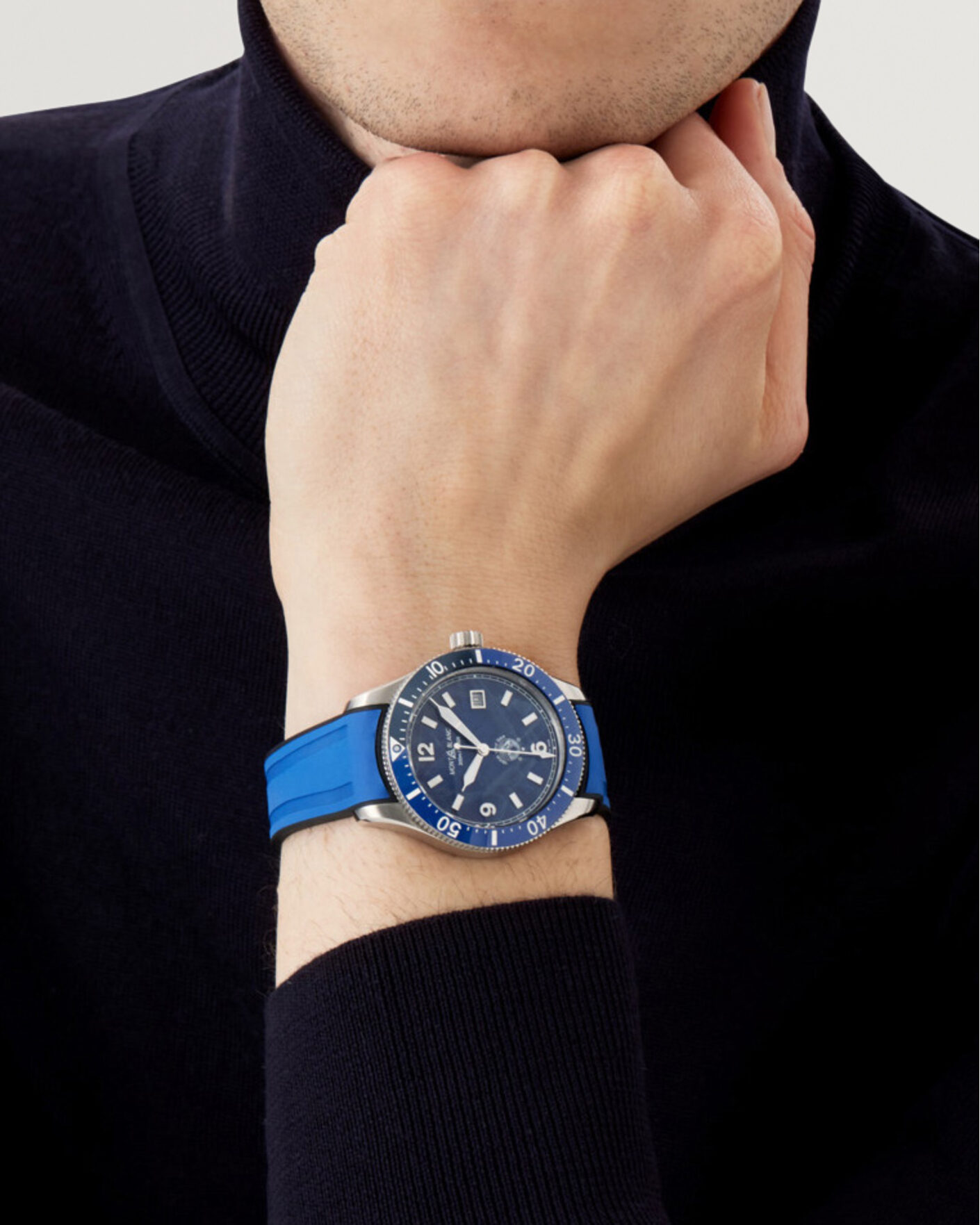 Herr | Montblanc Ised Sea Automatic Date Rubber Strap Blue | Montblanc | Iced Sea Automatic Date Rubber Strap Blue