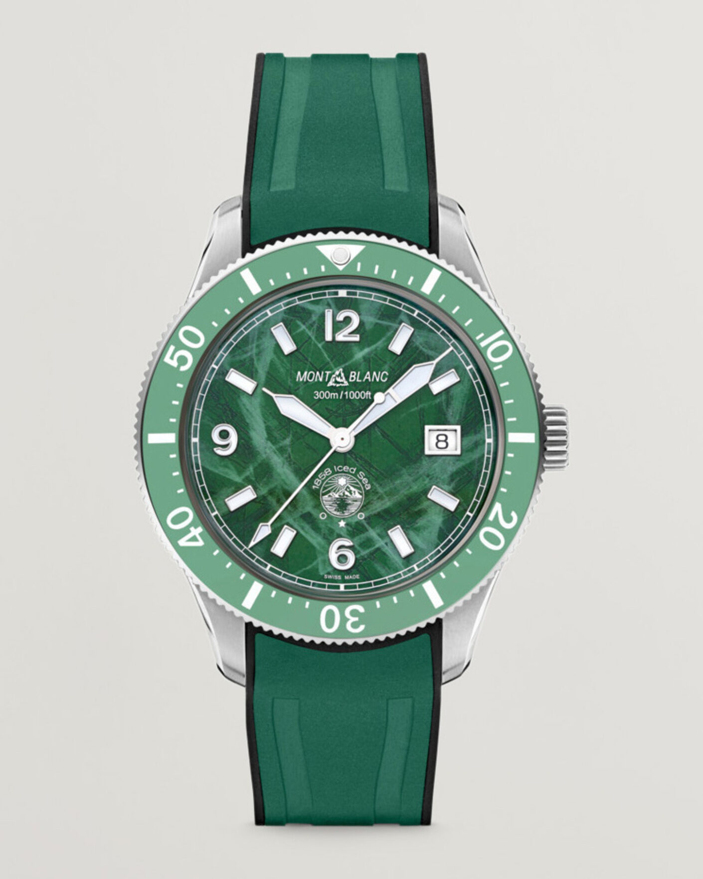Herr | Montblanc Iced Sea Automatic Date Rubber Strap Green | Montblanc | Iced Sea Automatic Date Rubber Strap Green