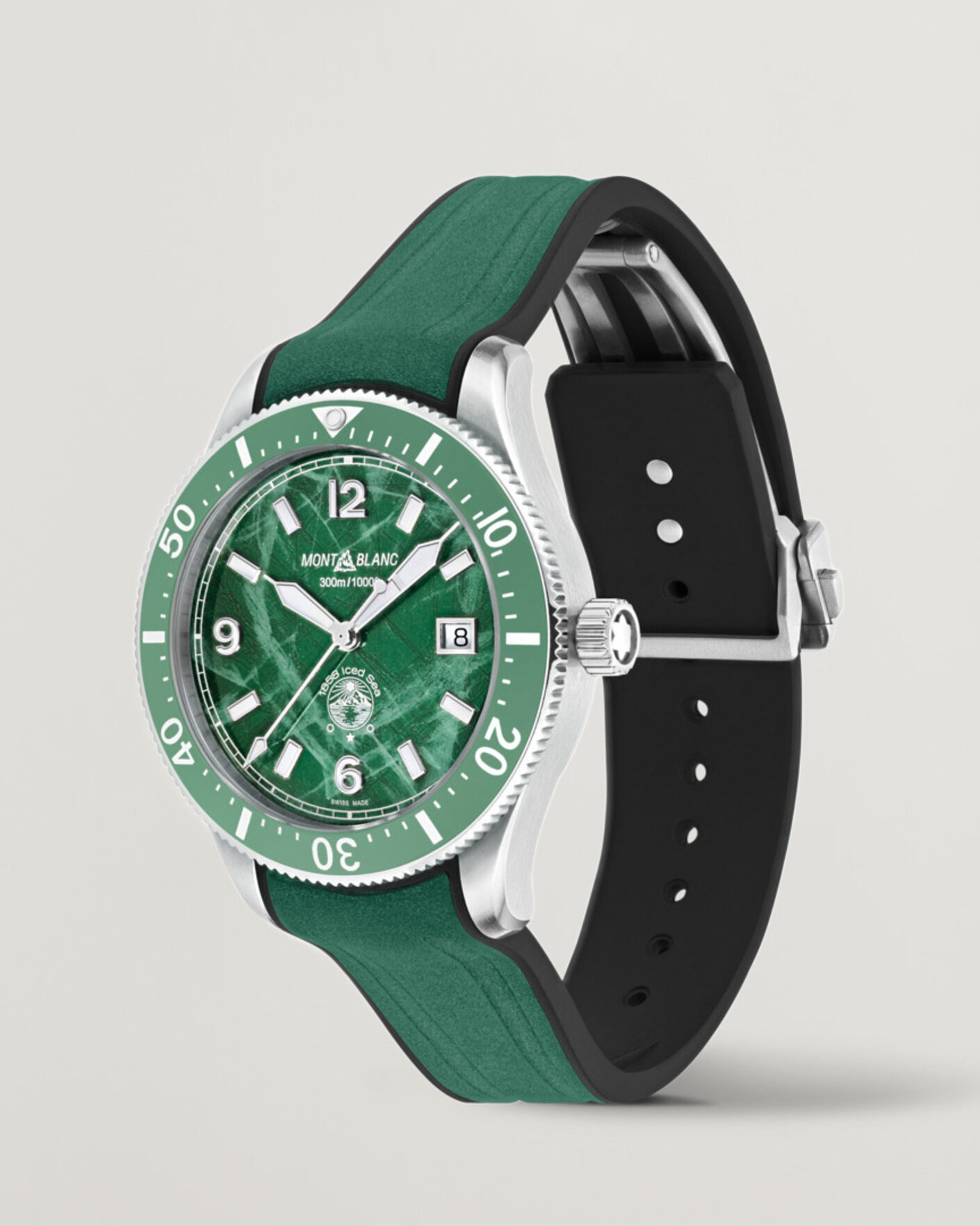 Herr | Montblanc Iced Sea Automatic Date Rubber Strap Green | Montblanc | Iced Sea Automatic Date Rubber Strap Green