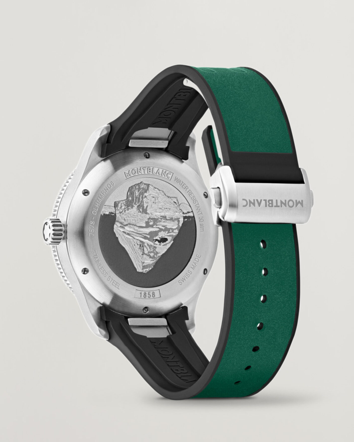 Herr | Montblanc Iced Sea Automatic Date Rubber Strap Green | Montblanc | Iced Sea Automatic Date Rubber Strap Green