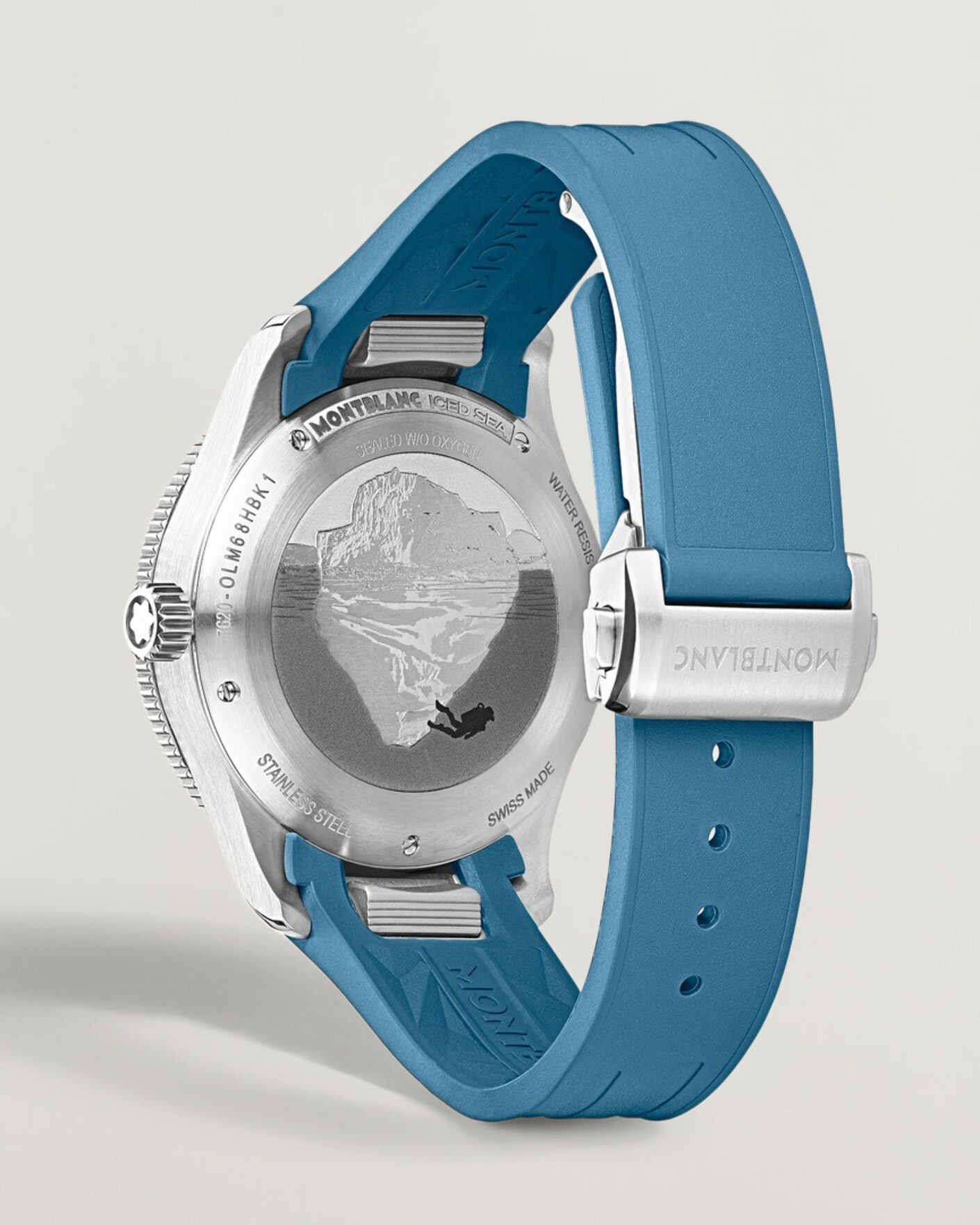 Herr | Montblanc Iced Sea Automatic Date 0 Oxygen Rubber Strap Light Blue | Montblanc | Iced Sea Automatic Date 0 Oxygen Rubber Strap Light Blue
