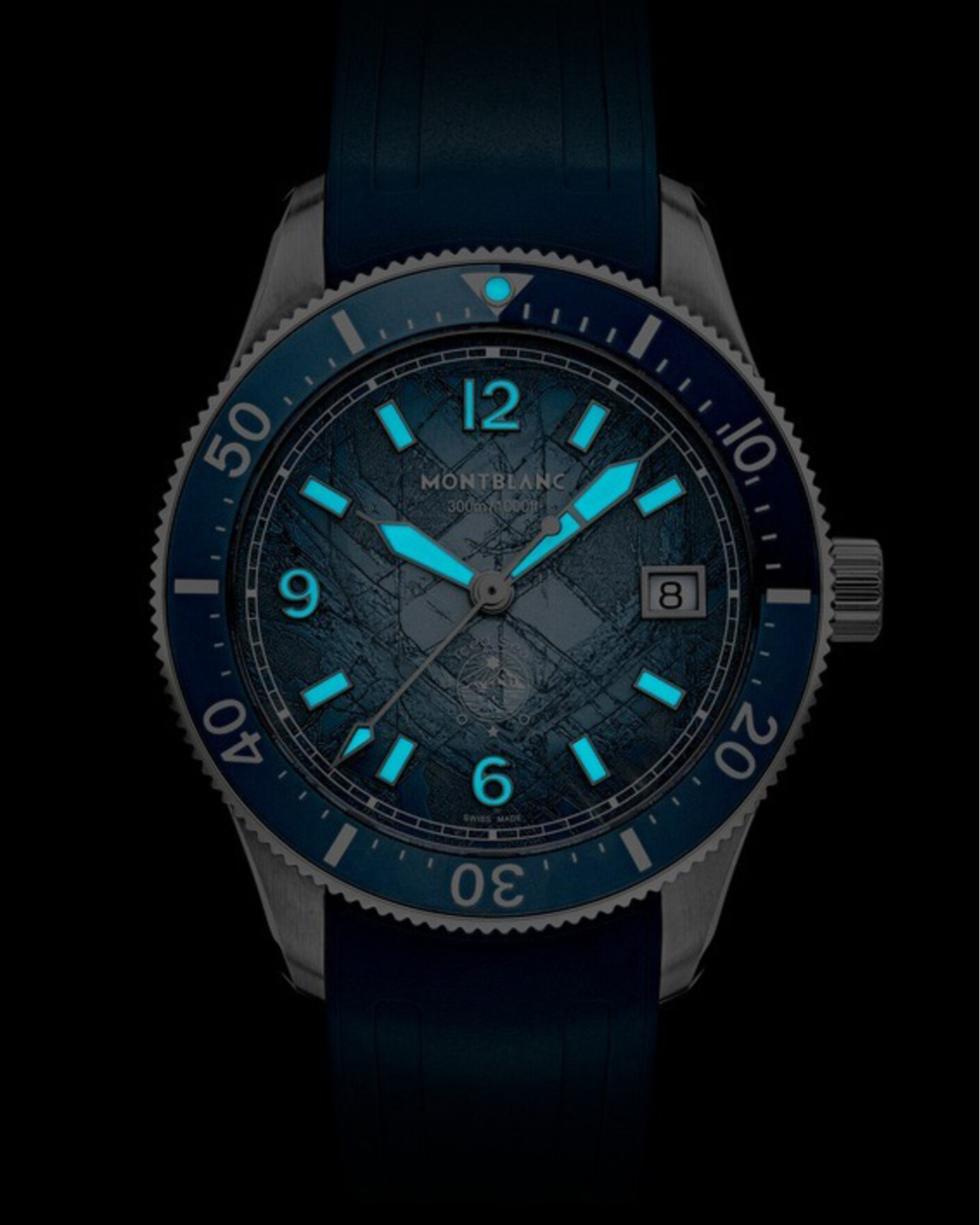 Herr | Montblanc Iced Sea Automatic Date 0 Oxygen Rubber Strap Light Blue | Montblanc | Iced Sea Automatic Date 0 Oxygen Rubber Strap Light Blue