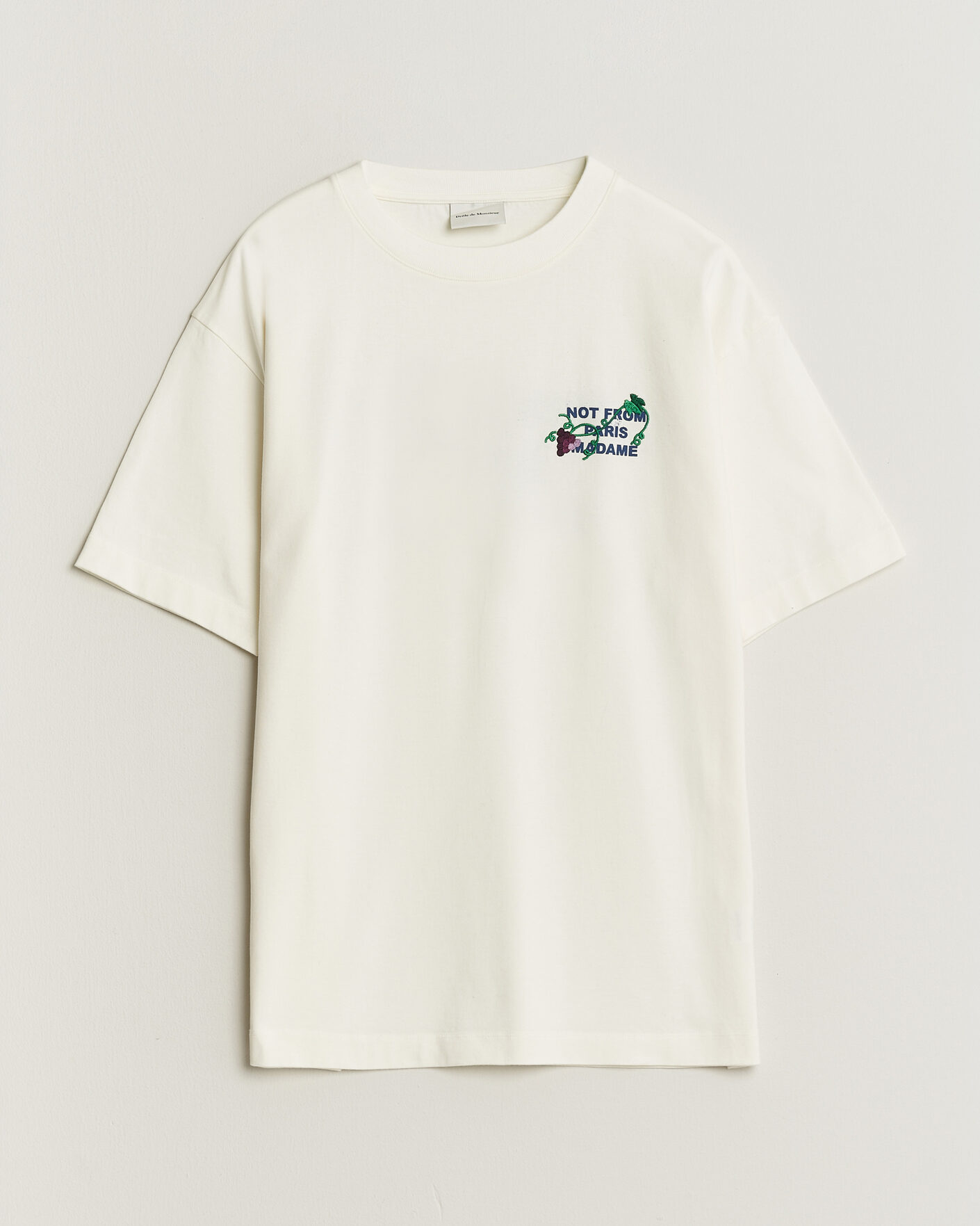 Herr | T-Shirts | Drôle de Monsieur | Vine Embroidered Slogan T-Shirt Off White