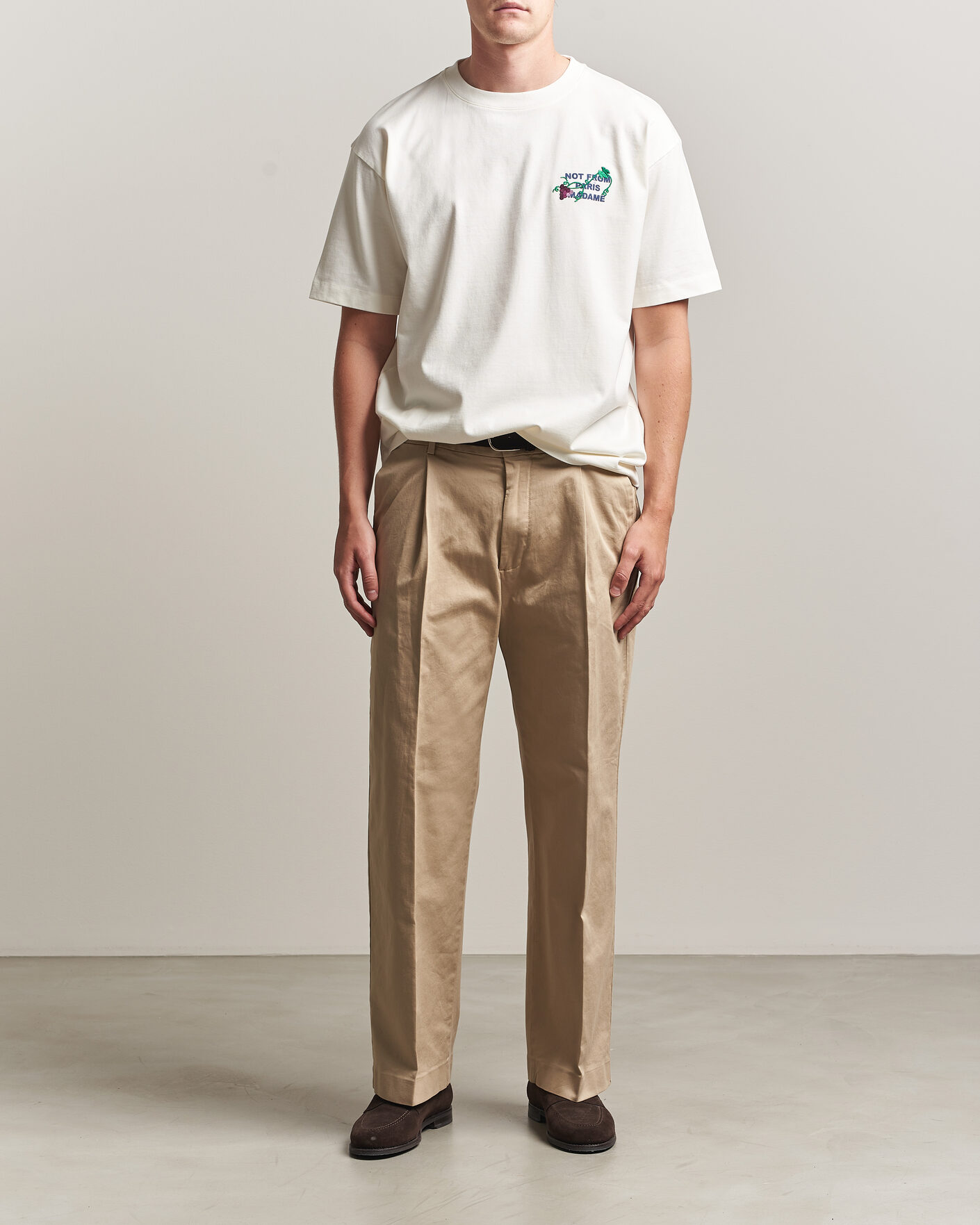 Herr | T-Shirts | Drôle de Monsieur | Vine Embroidered Slogan T-Shirt Off White