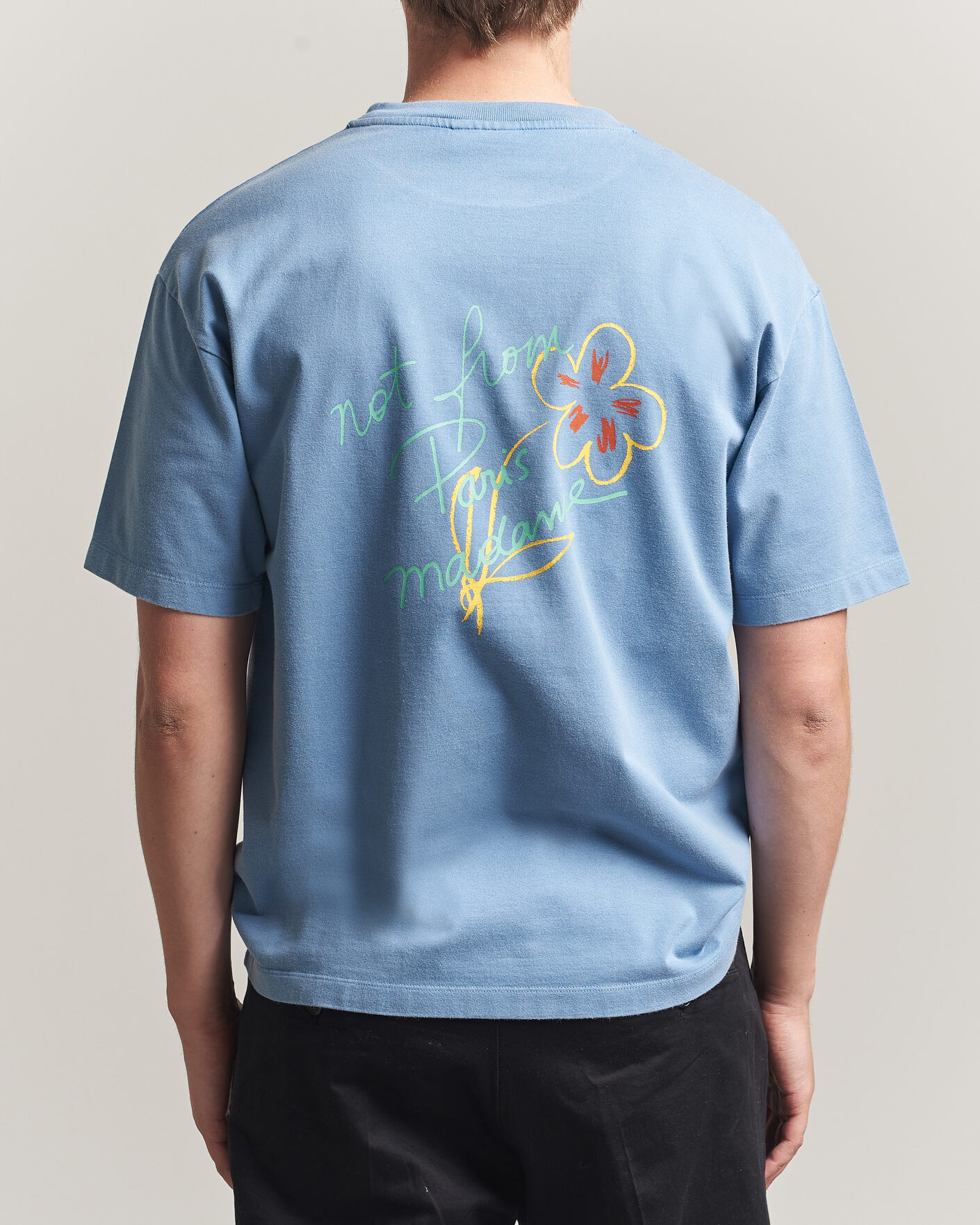Herr | T-Shirts | Drôle de Monsieur | Esquisse Slogan T-shirt Light Blue