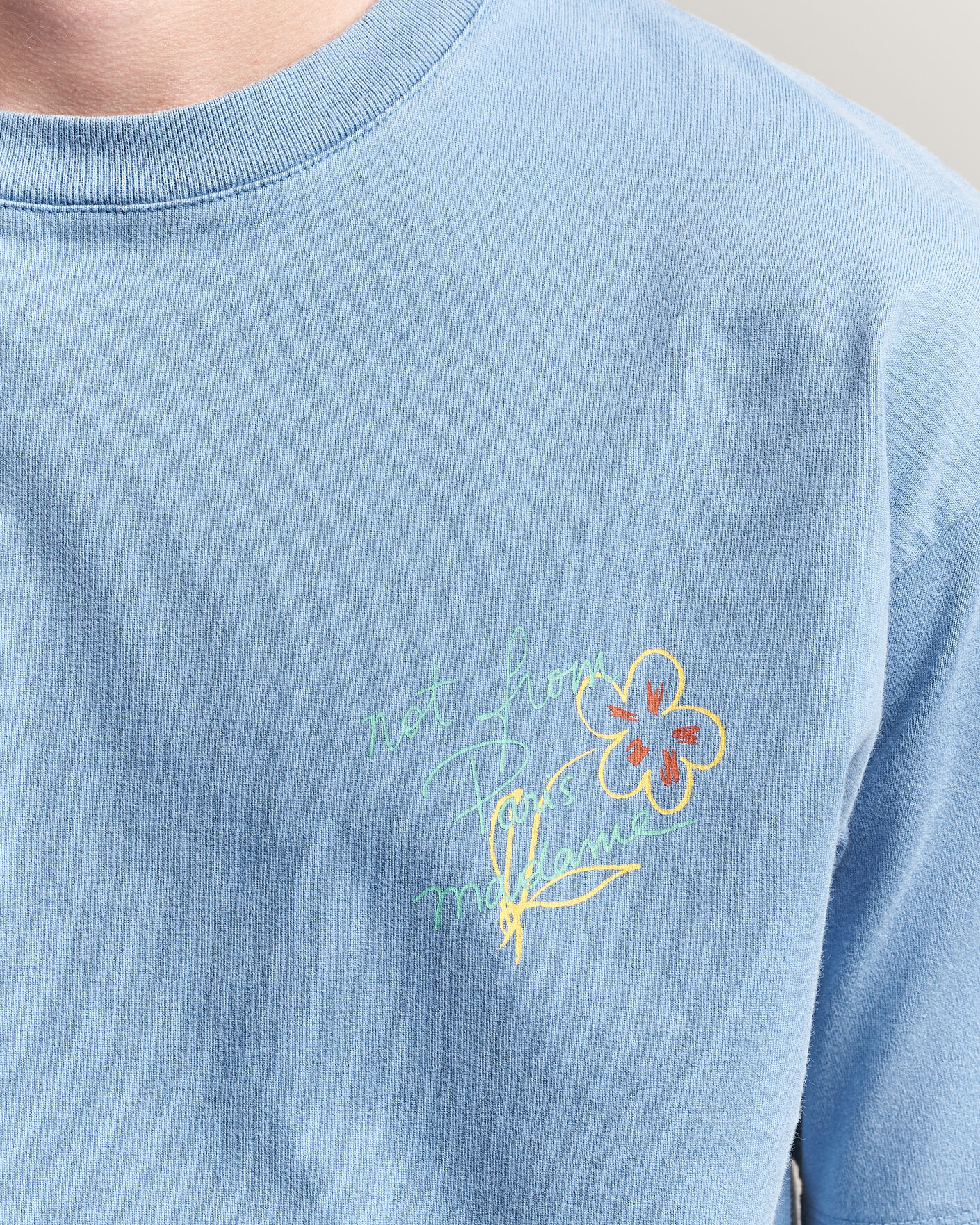 Herr | T-Shirts | Drôle de Monsieur | Esquisse Slogan T-shirt Light Blue